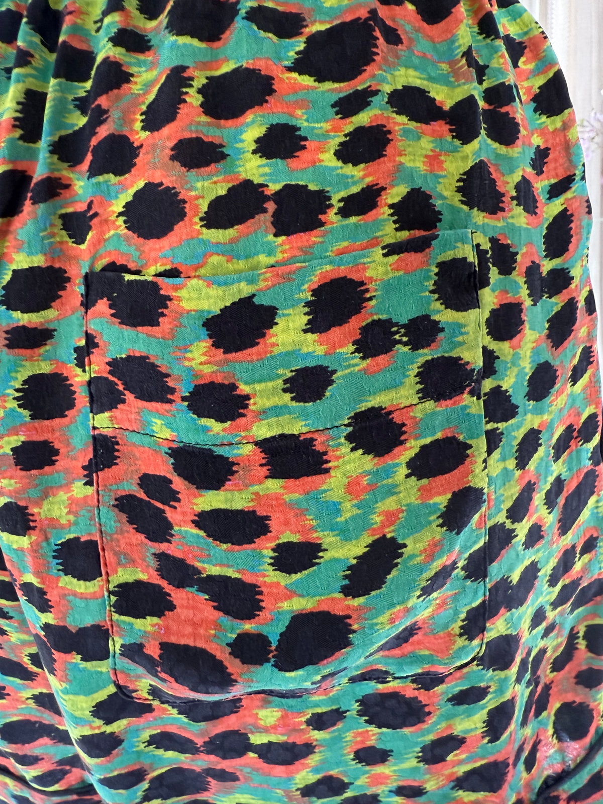 Dior green leopard and multicolor shorts - size 36