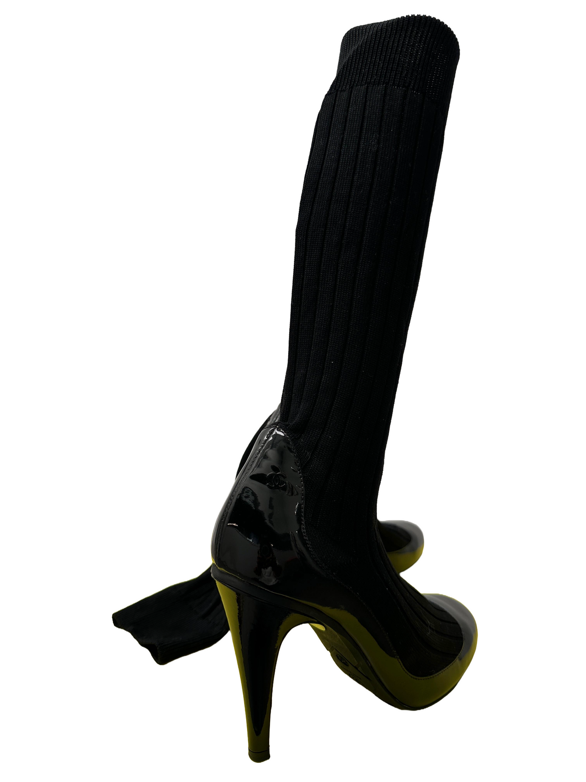 Chanel patent knit sock boots - size 39