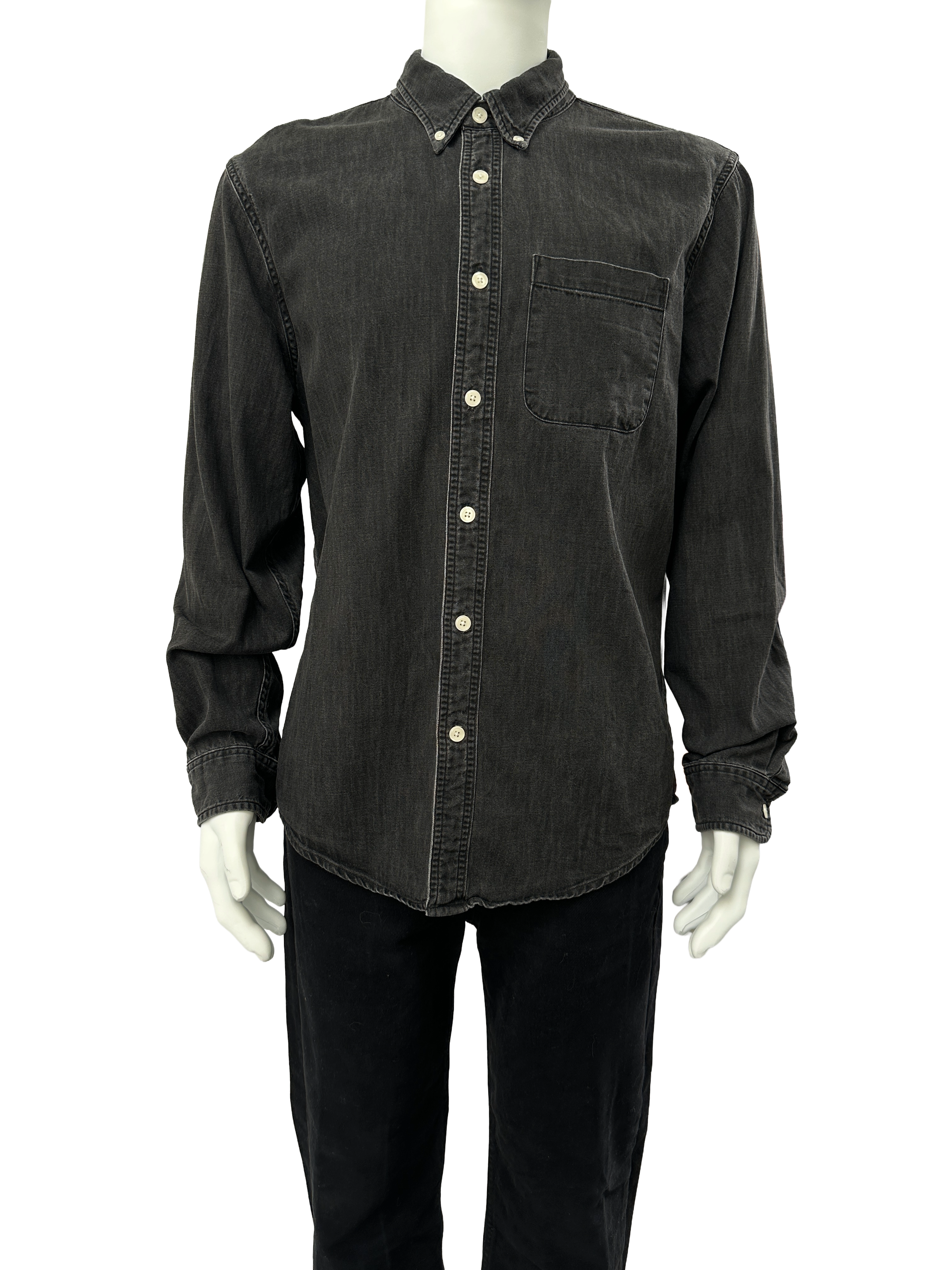 Abercrombie & Fitch washed black denim shirt - size XL