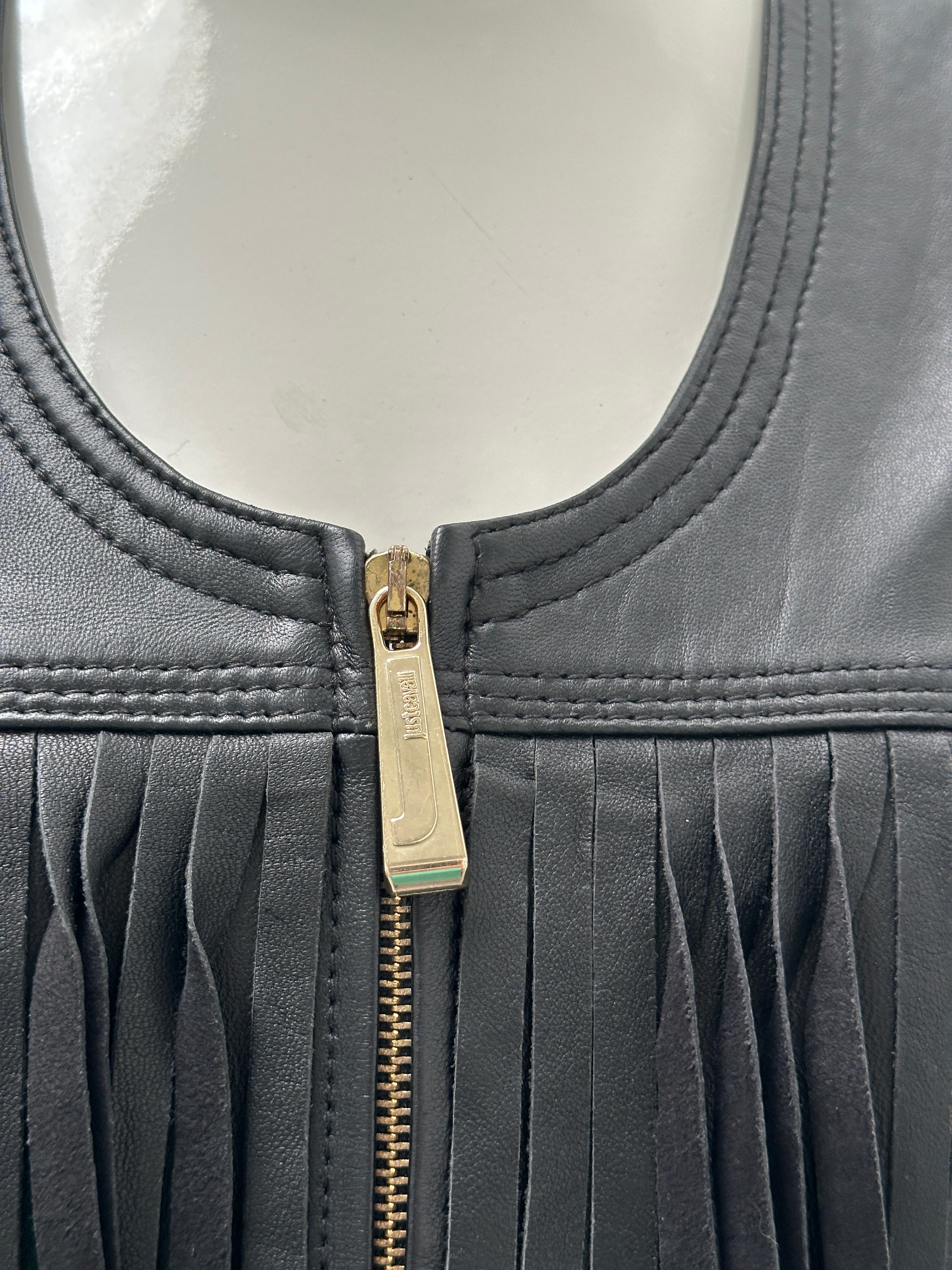 Just Cavalli black leather jacket - size 38