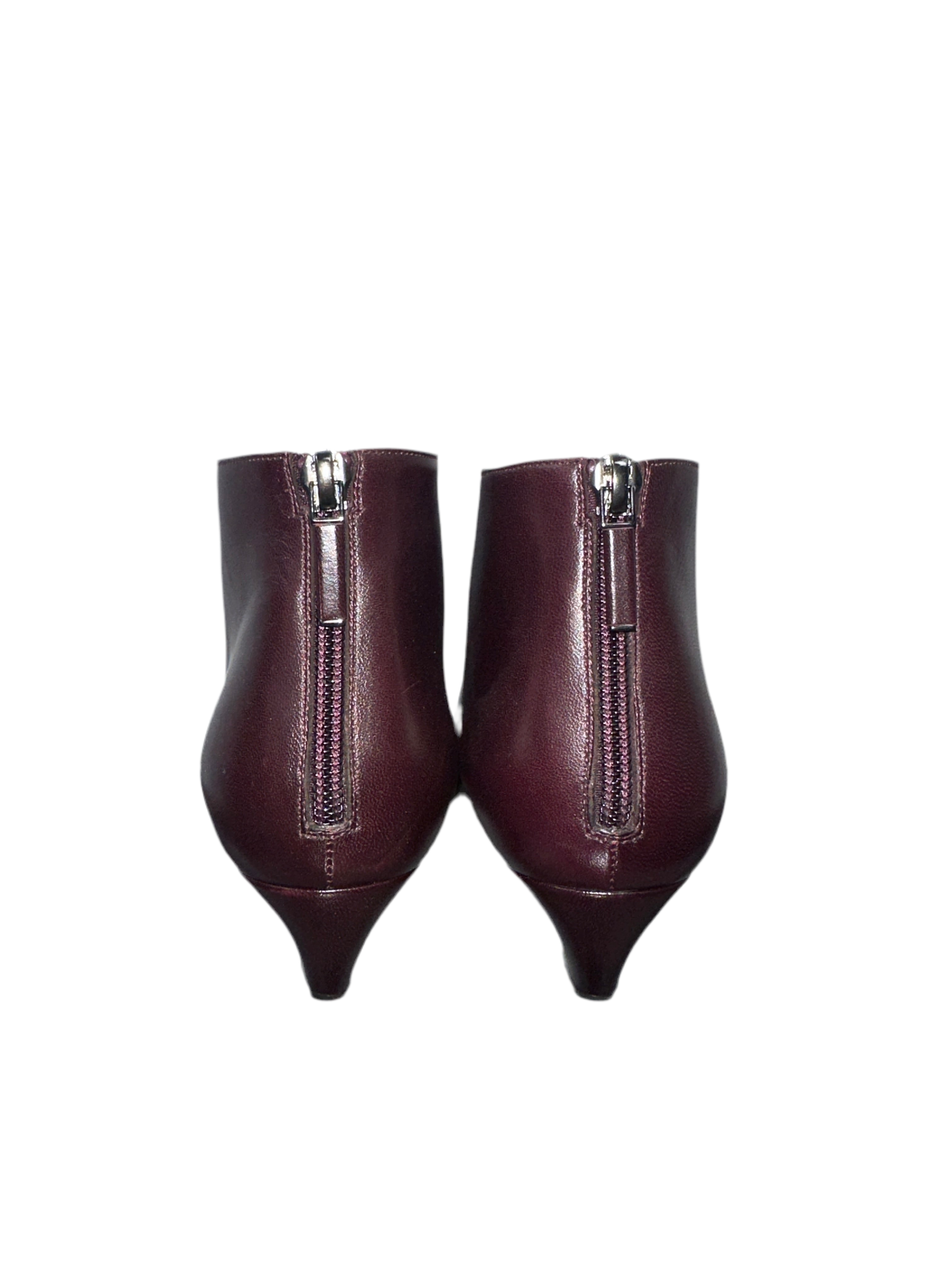 Dior Burgundy leather pointed toe ankle boots - size 36.5