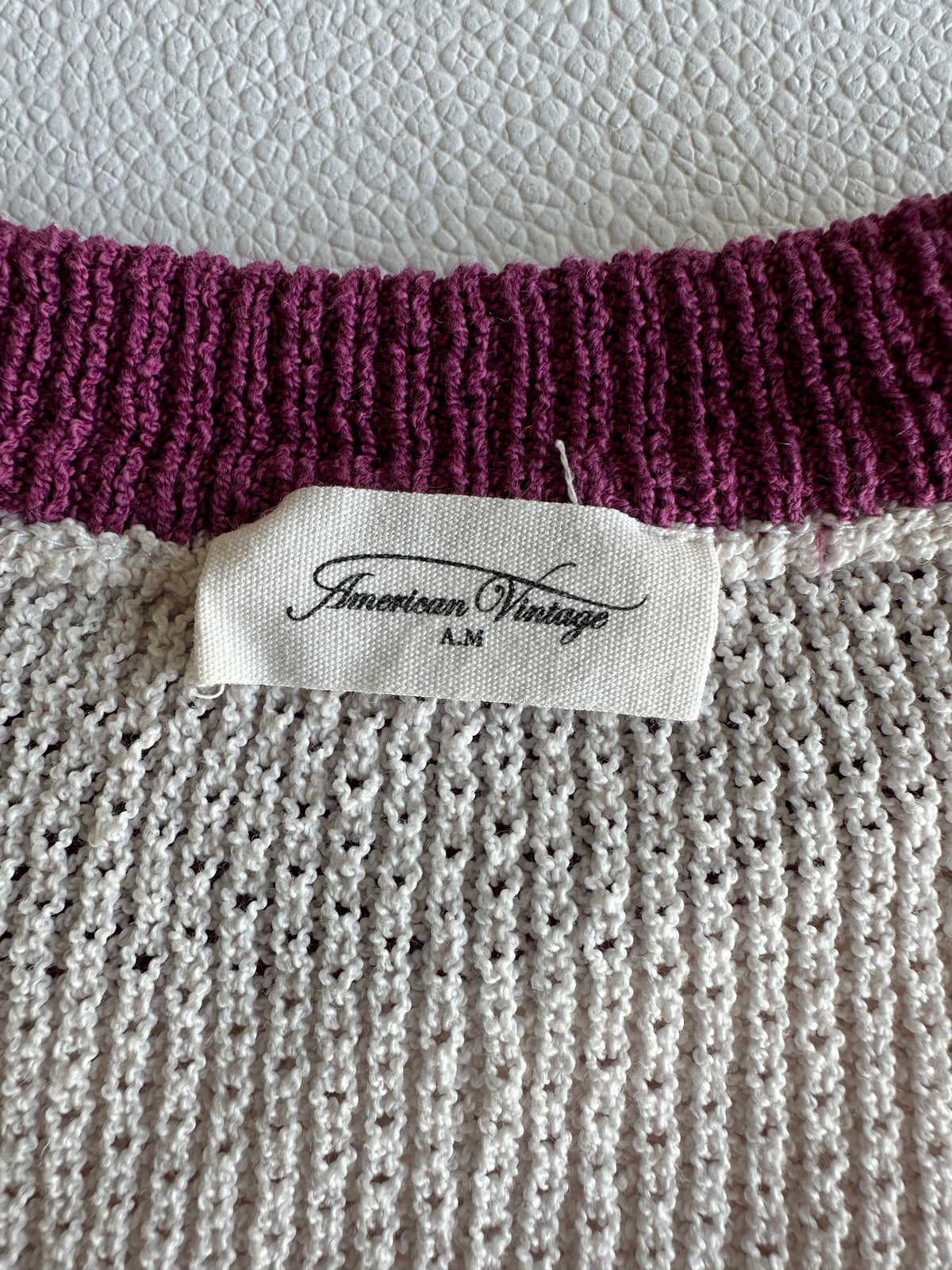 American Vintage white and purple striped sweater - size 36