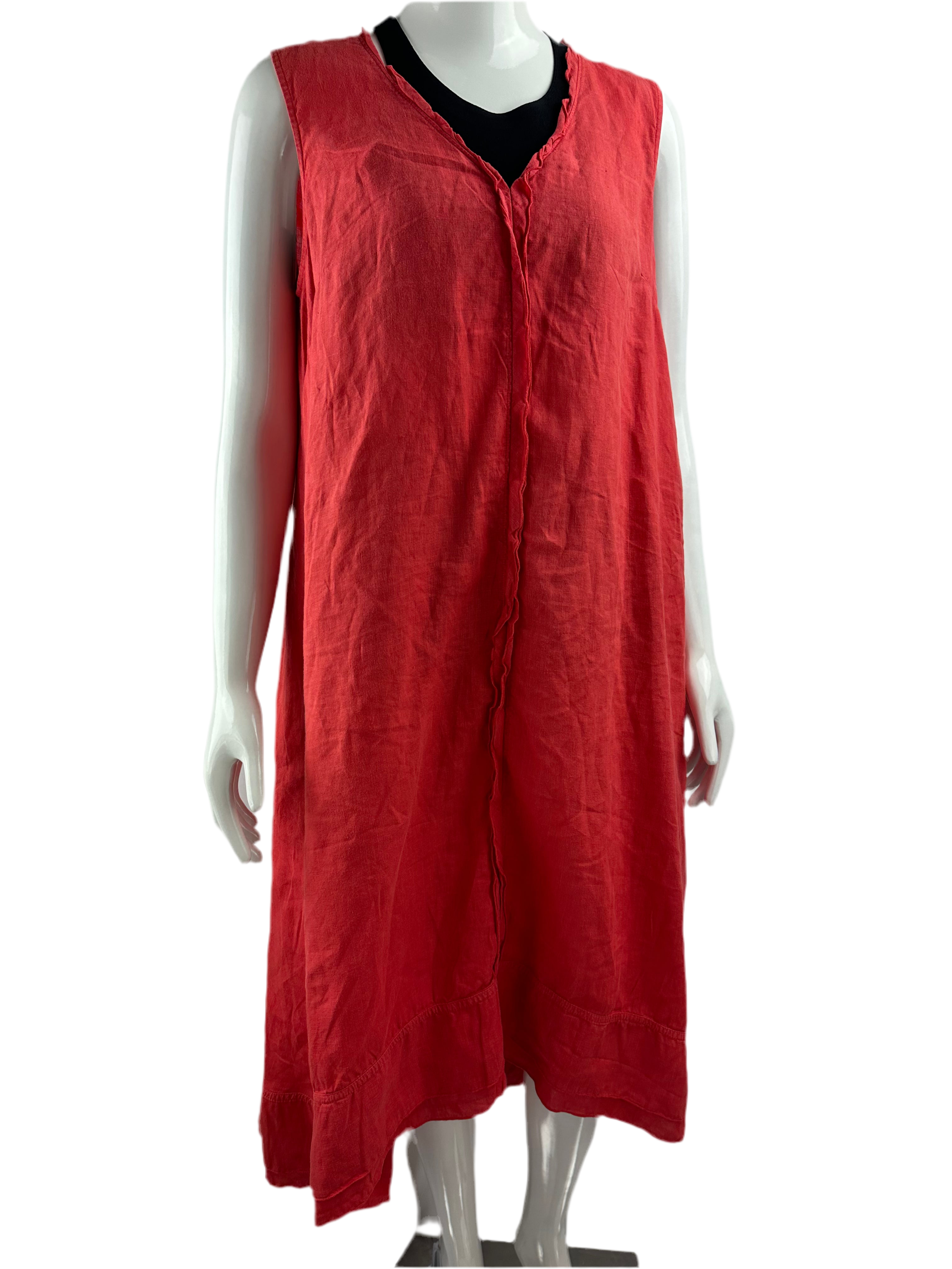 Rosso35 maxi dress linen red - size 46 IT