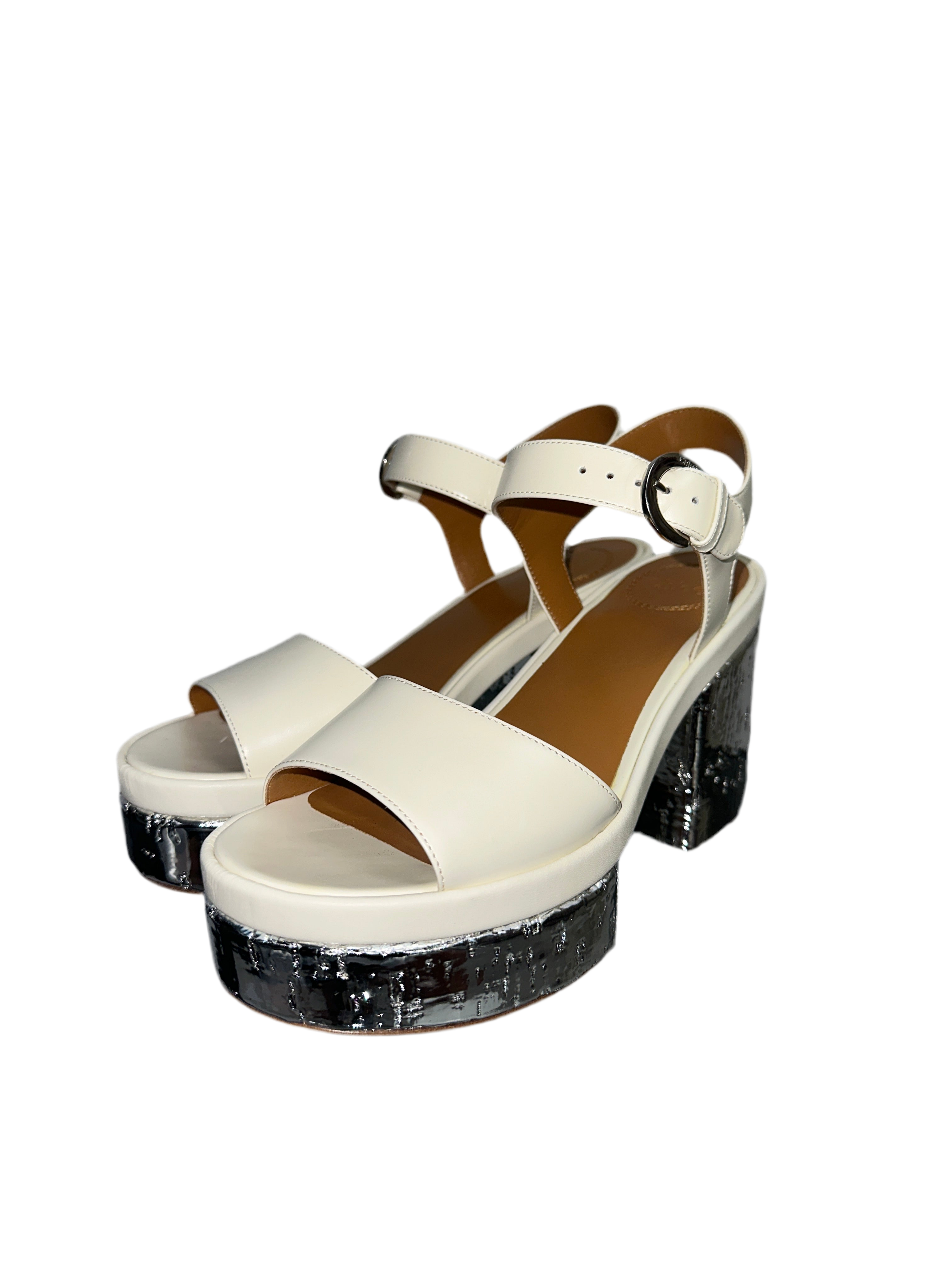 Chloé White sandals with silver sole - size 36