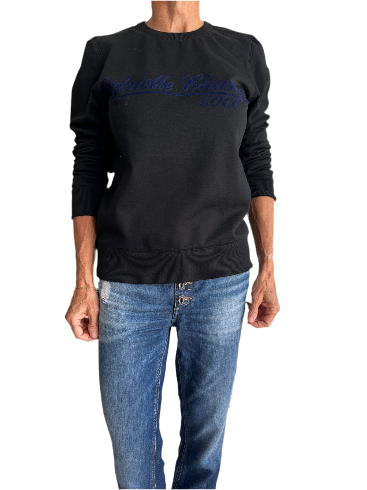 Chanel sweatshirt blue "Gabrielle Chanel" - size 34