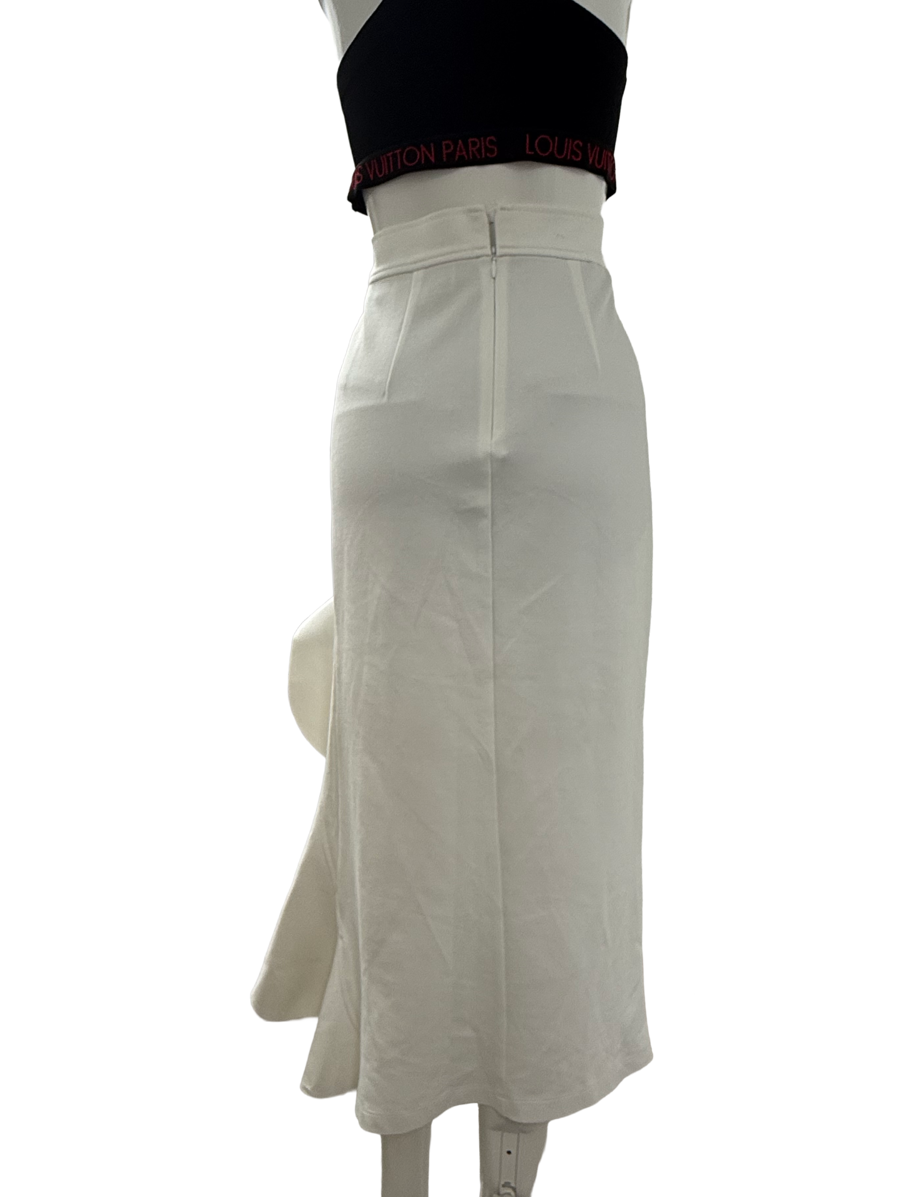 Alexis white ruffled midi skirt - size S