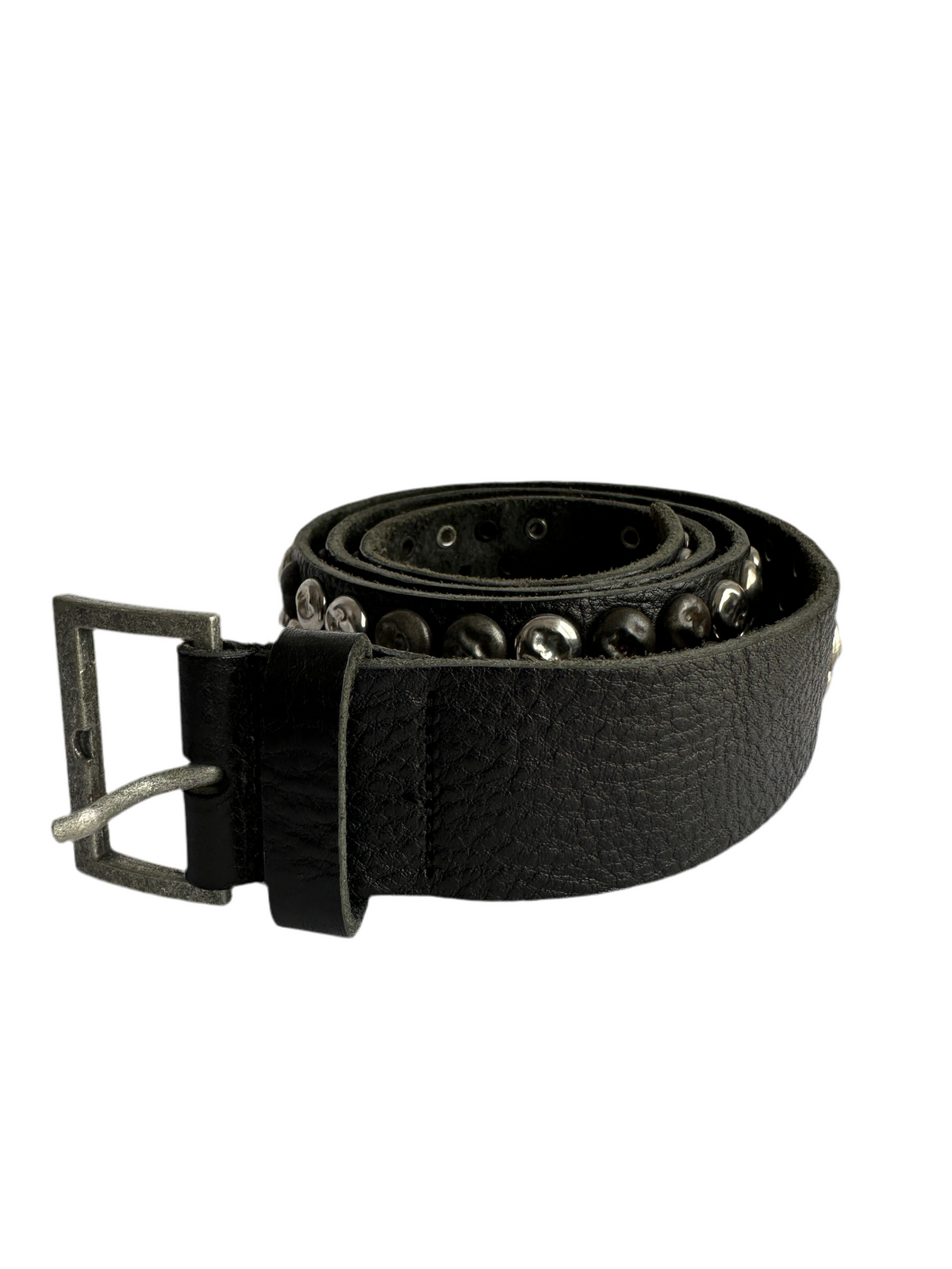 Zadig & Voltaire leather studded belt with circular rivet