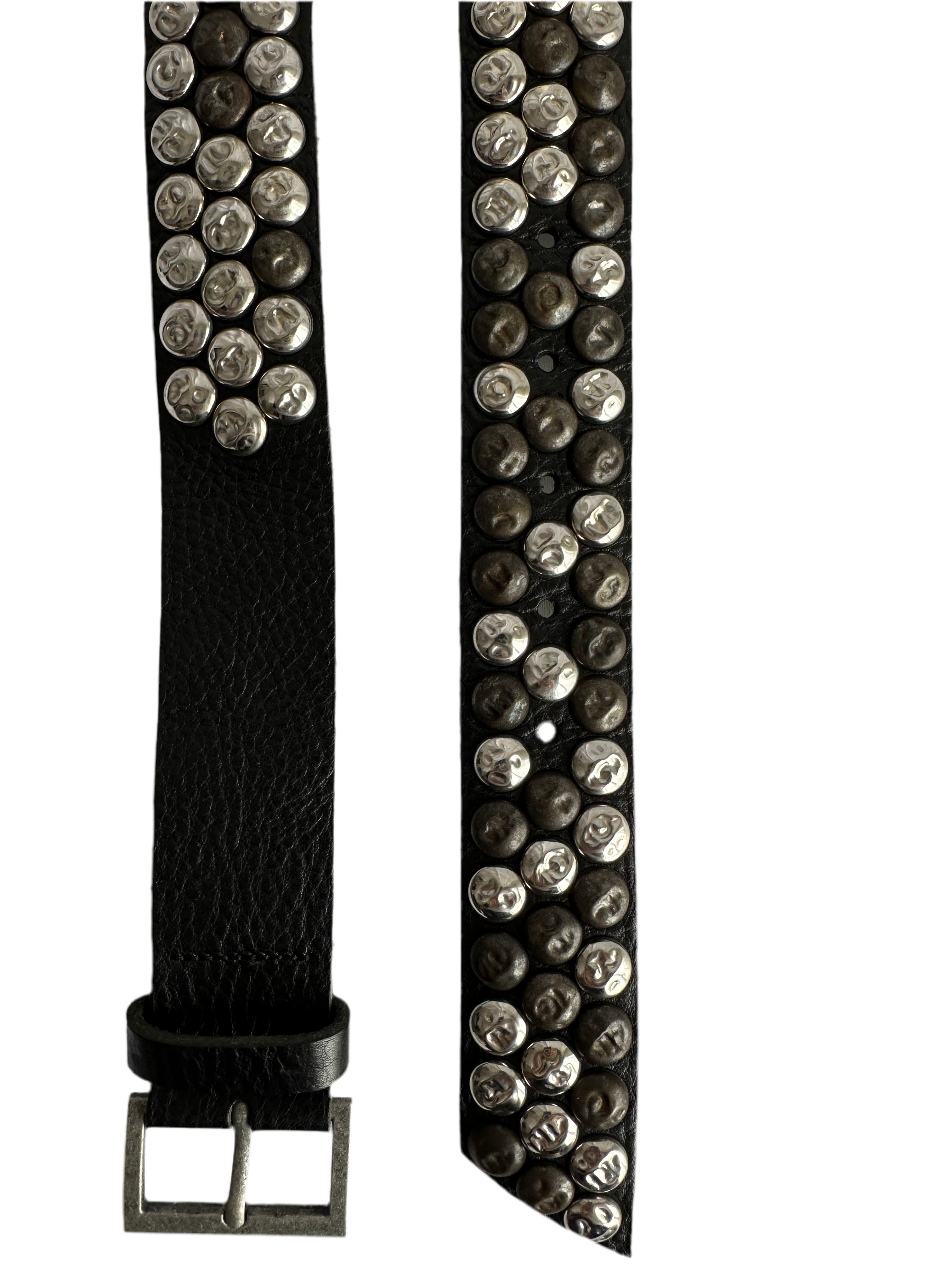 Zadig & Voltaire leather studded belt with circular rivet
