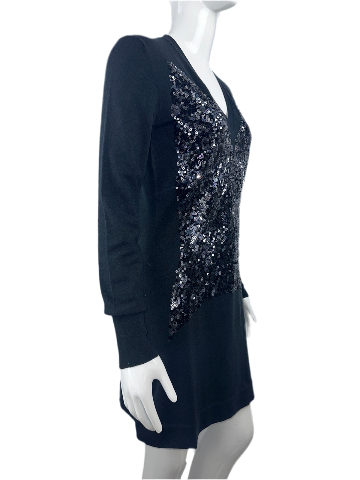 Louis Vuitton black cashmere dress with sequins - size 34