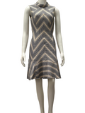 Karen Millen blue and white textured dress - size 38