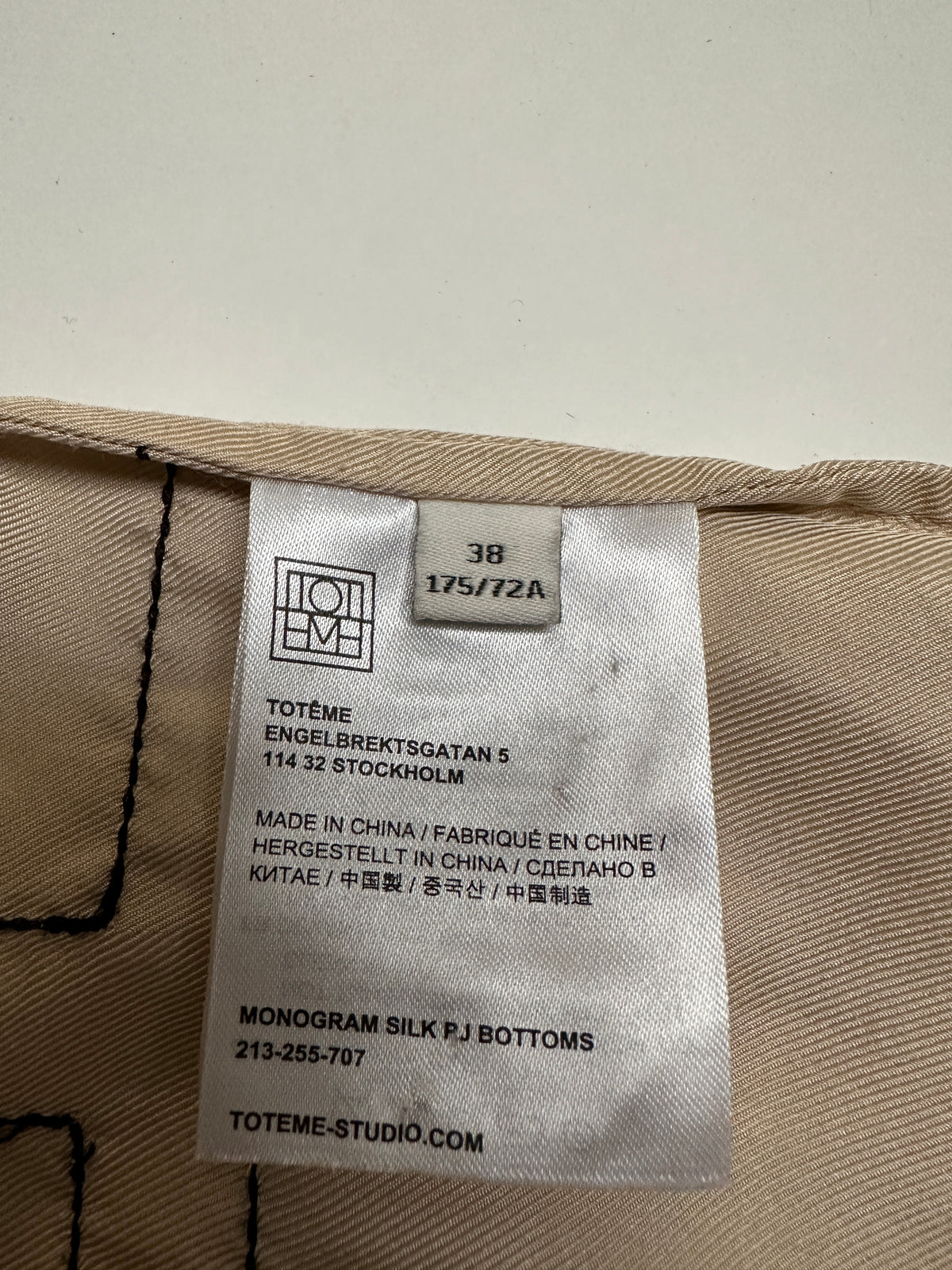 Toteme monogram silk pj bottoms - size 38