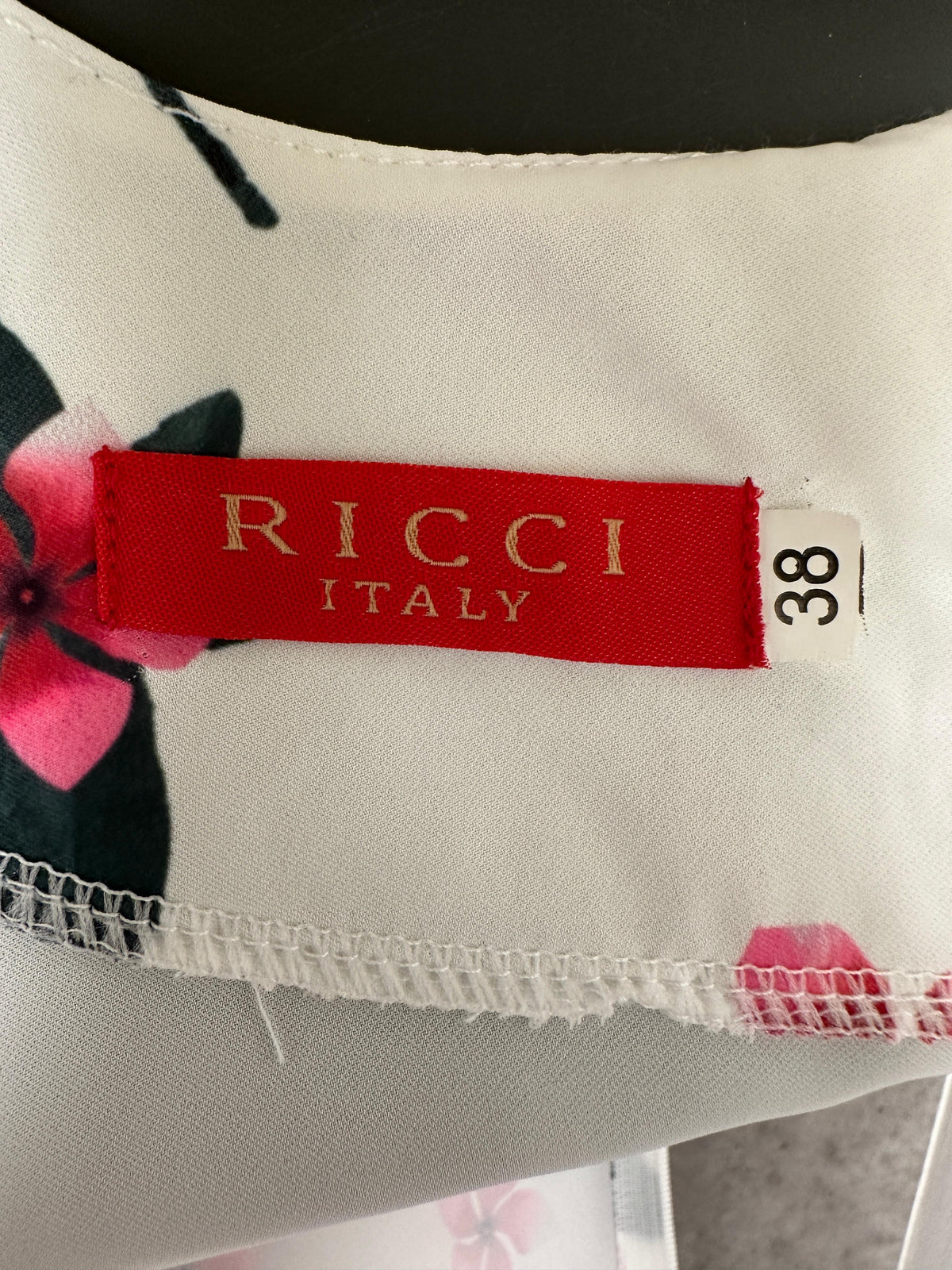 Ricci white dress floral pattern - size 38