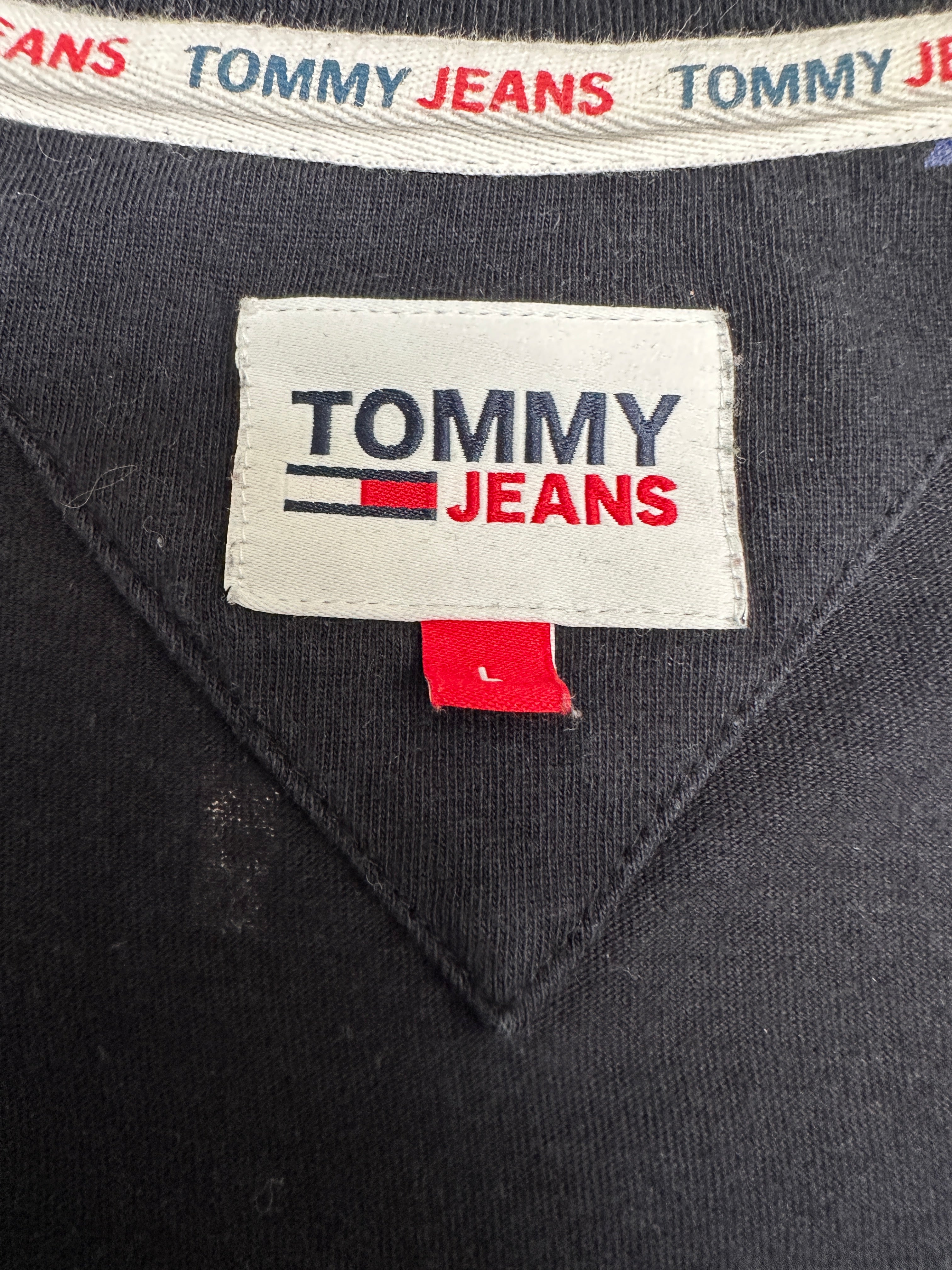 Tommy Jeans navy nautical flags print t-shirt - size L