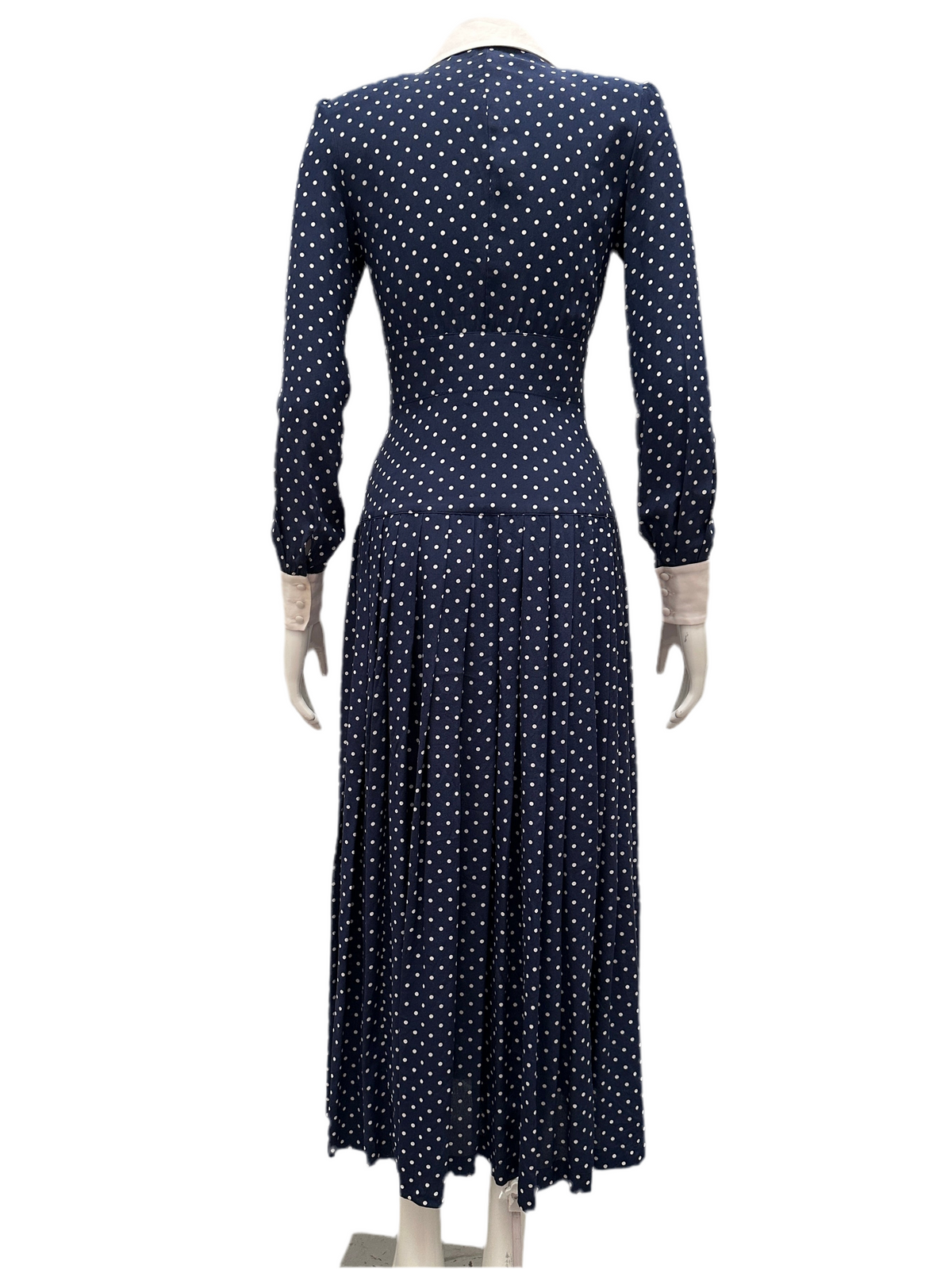Alessandra Rich blue dress with white polka dots - size 38