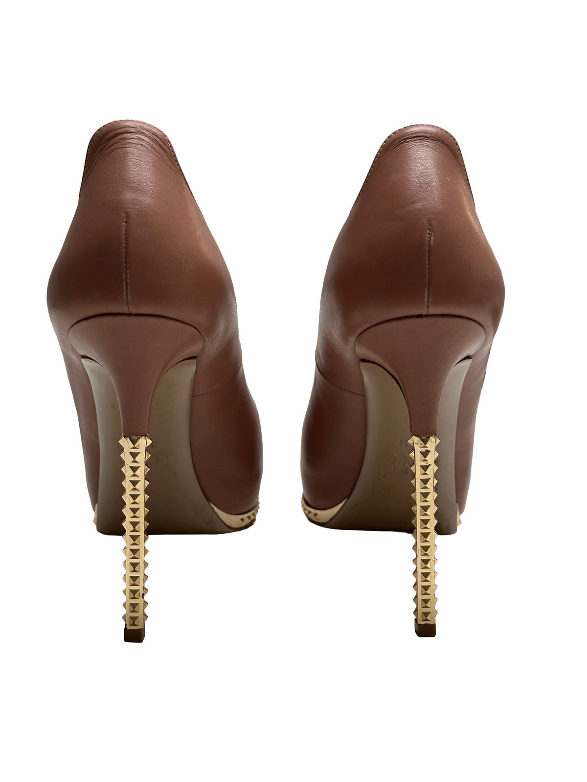 Valentino nude heels with gold spikes - size 39.5