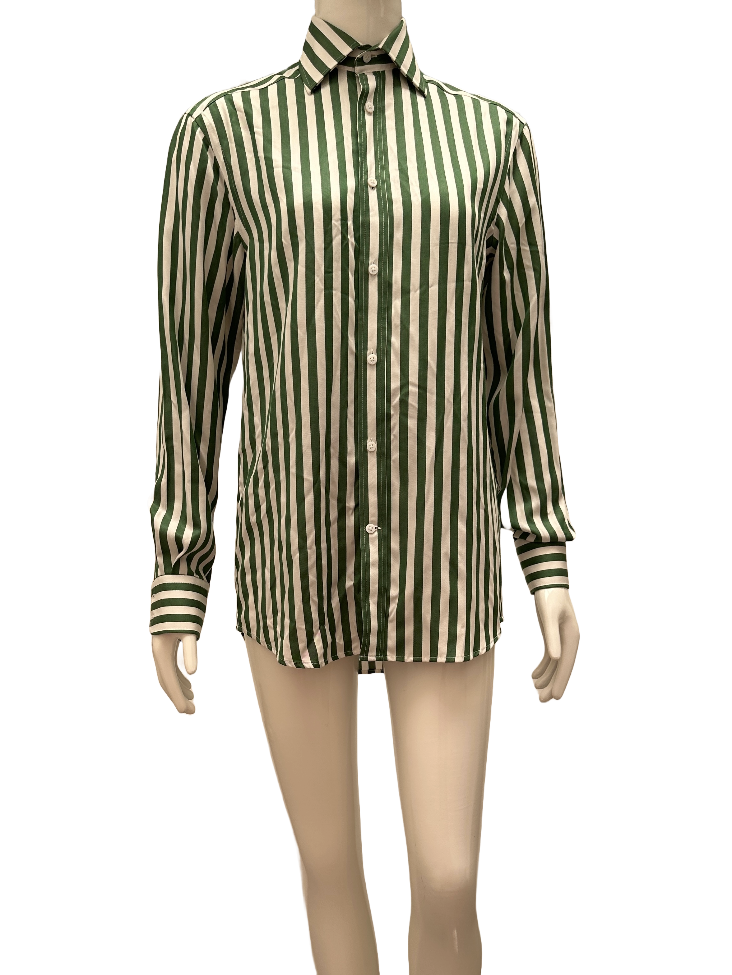 WNU white and green striped shirt - size 34