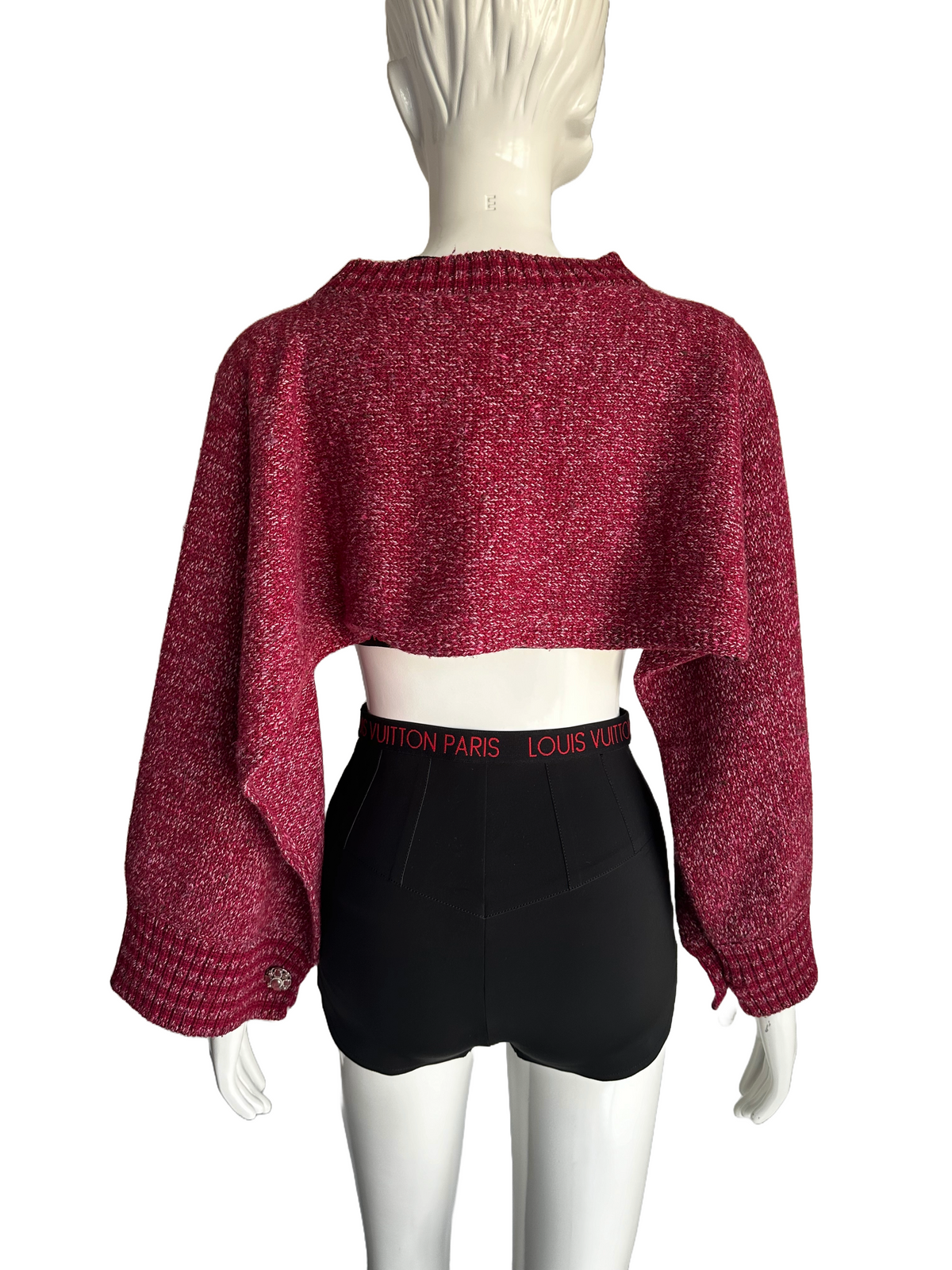 Chanel burgundy stole sweater - size 38/40