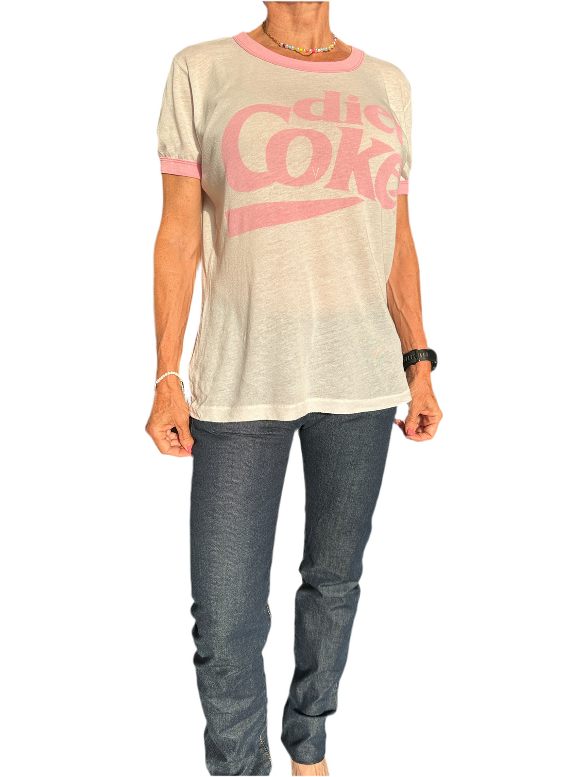 Wildfox White and Pink 'Diet Coke' t-shirt - size 34
