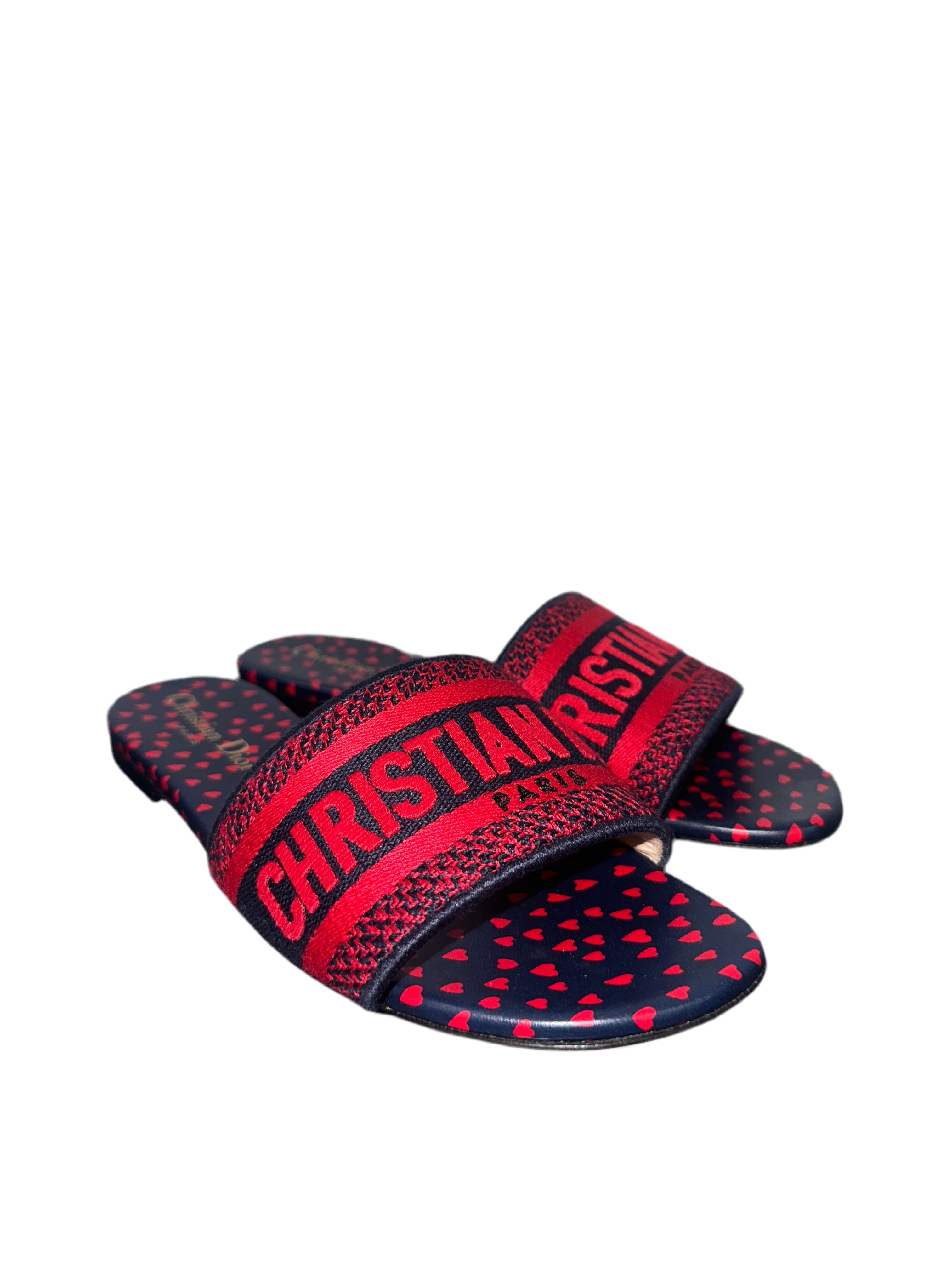 Dior canvas embroidered I love Paris Dway mules - size 36