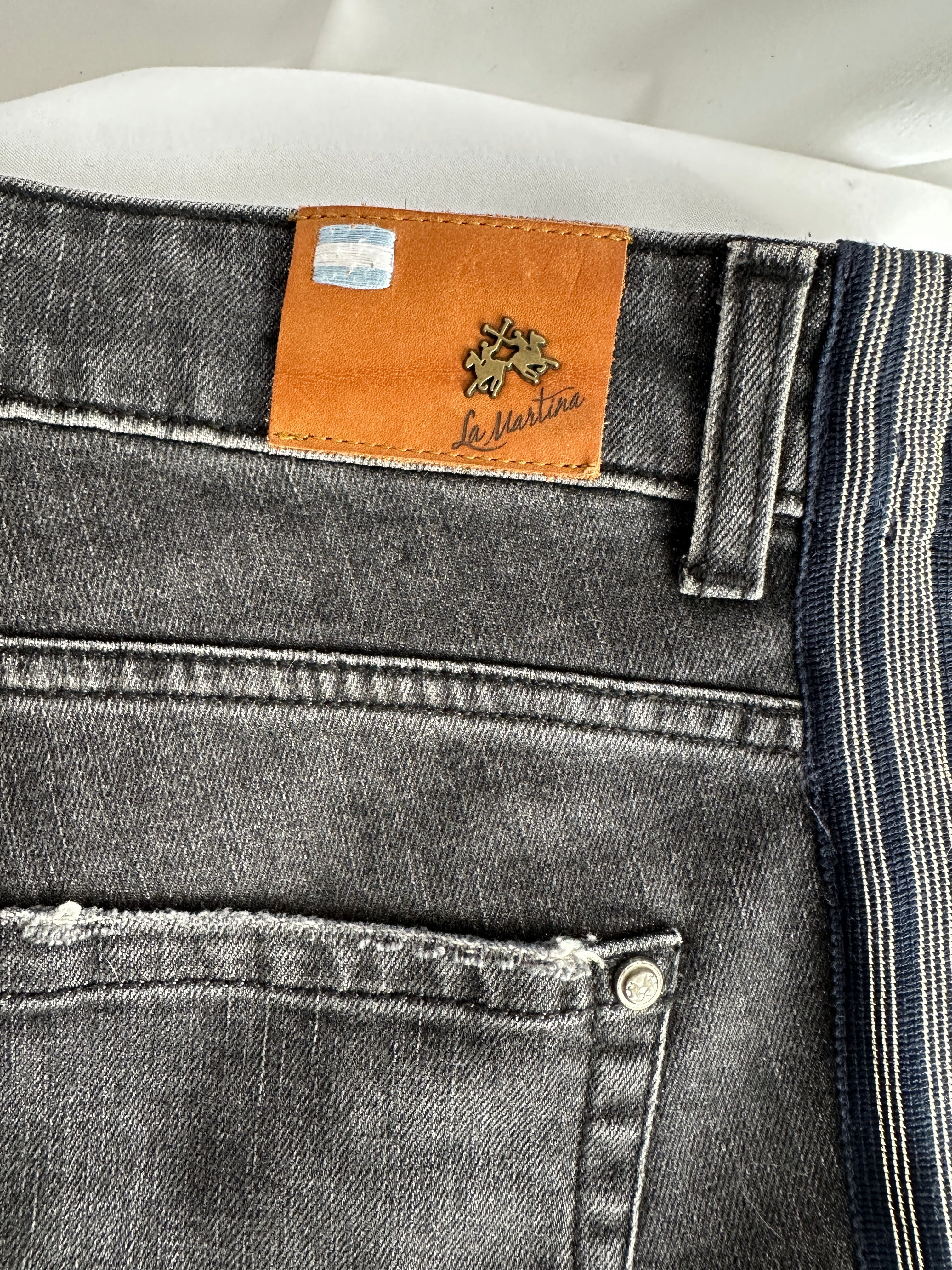 La Martina grey jeans with strass flower - size 38
