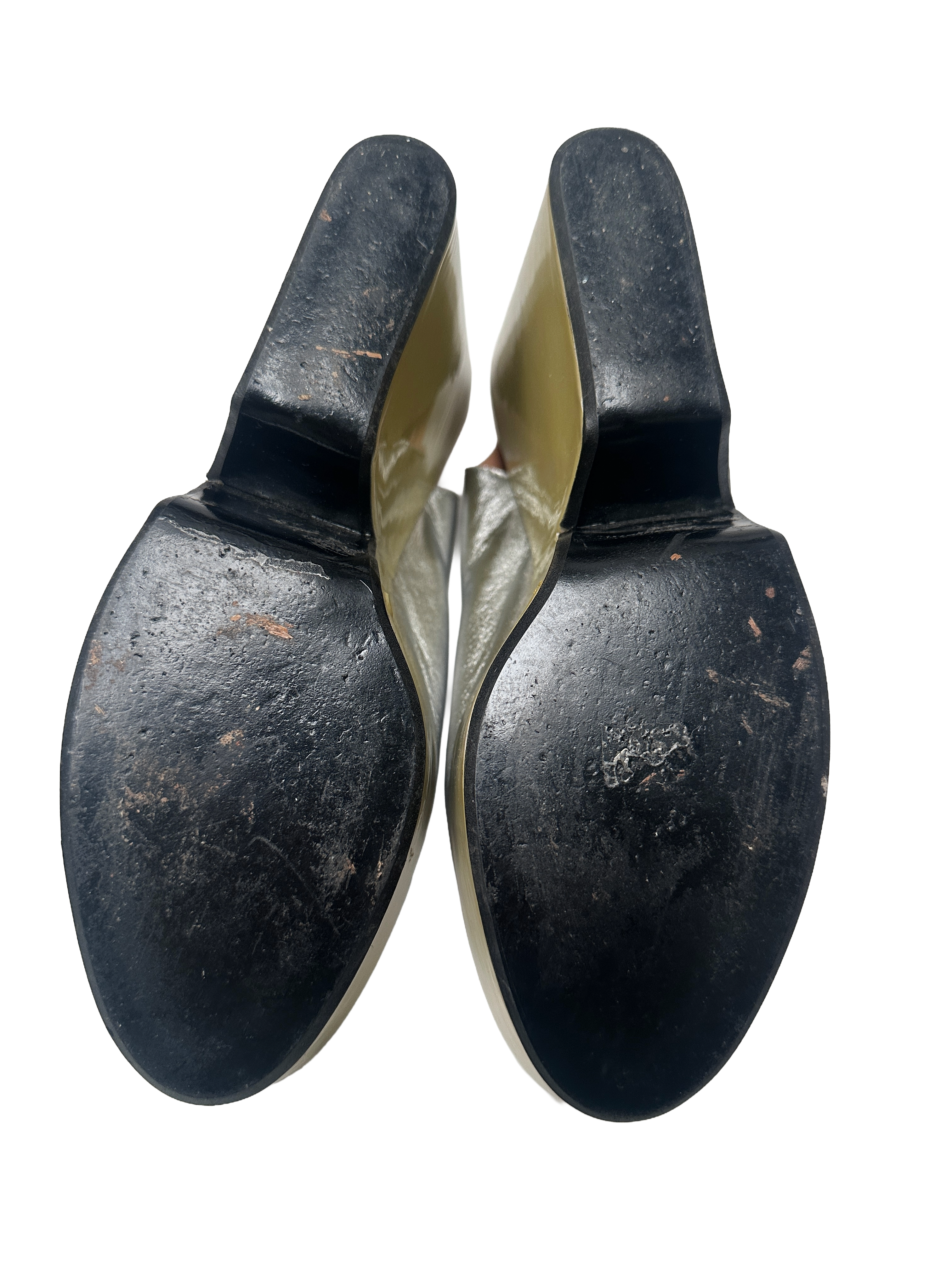 Robert Clergeri metallic leather slingback wedge sandals - size 39.5