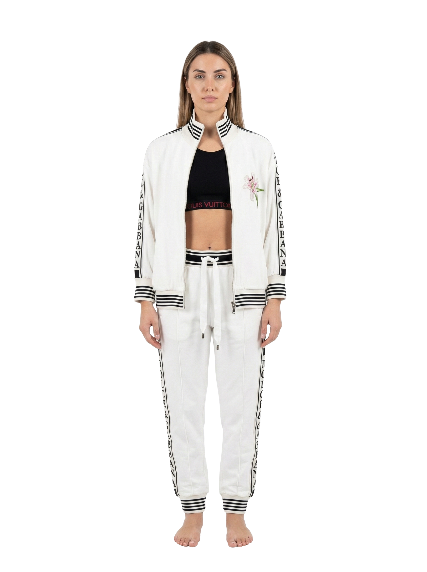 Dolce & Gabbana floral embroidered track jacket - size 38