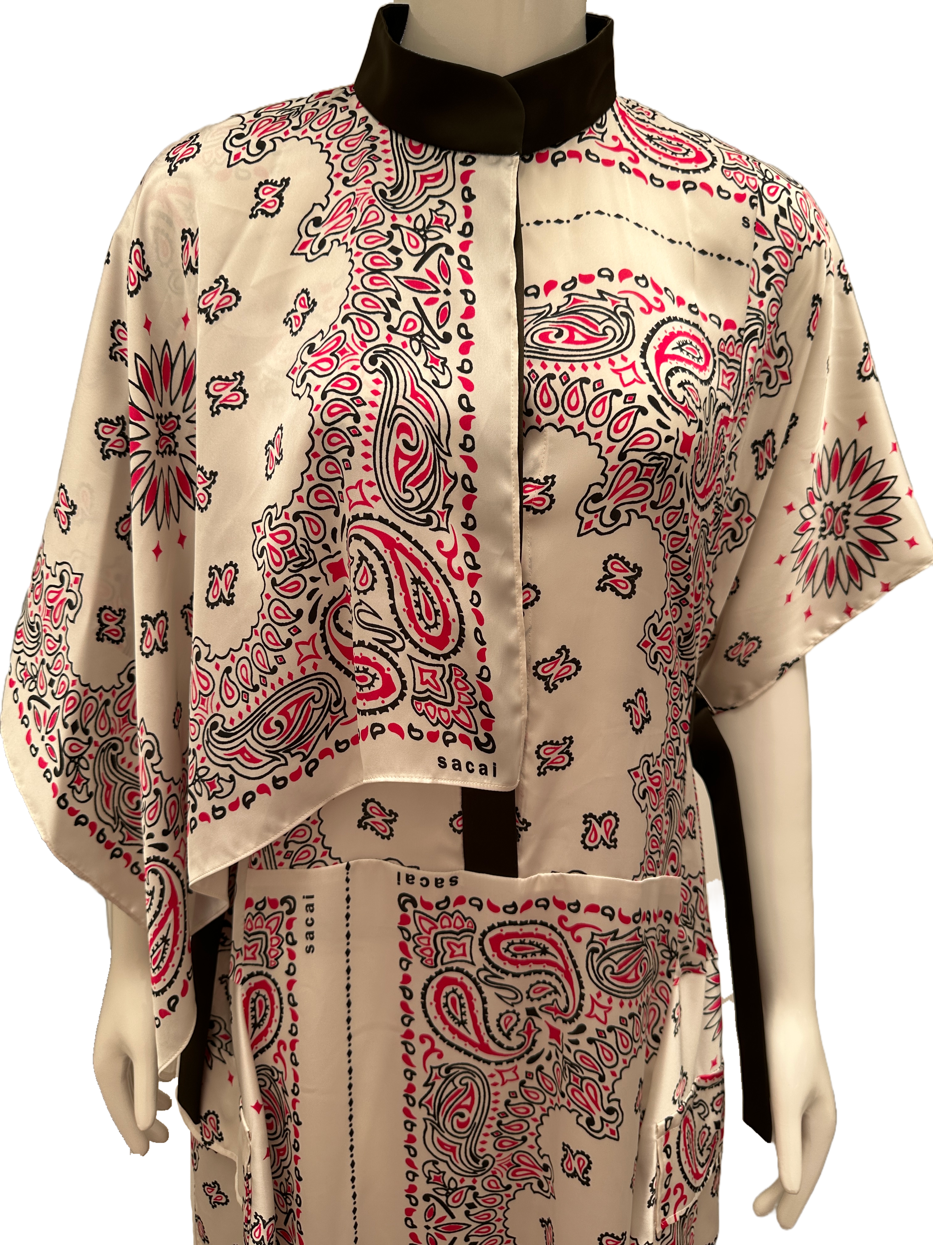 Sacai asymmetrical dress with bandana print - size 38