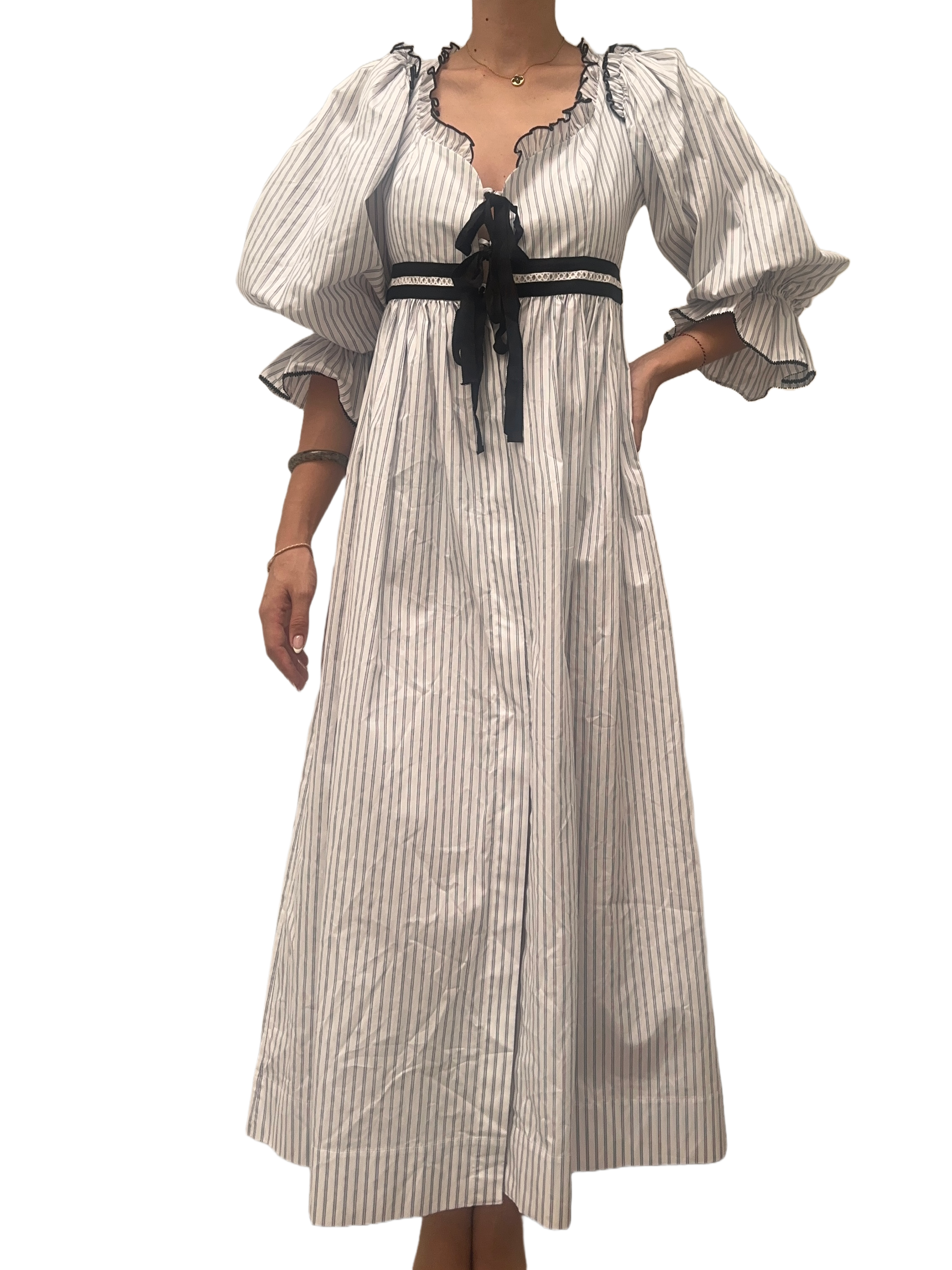 Lug Von Siga white dress with blue stripes - size 38