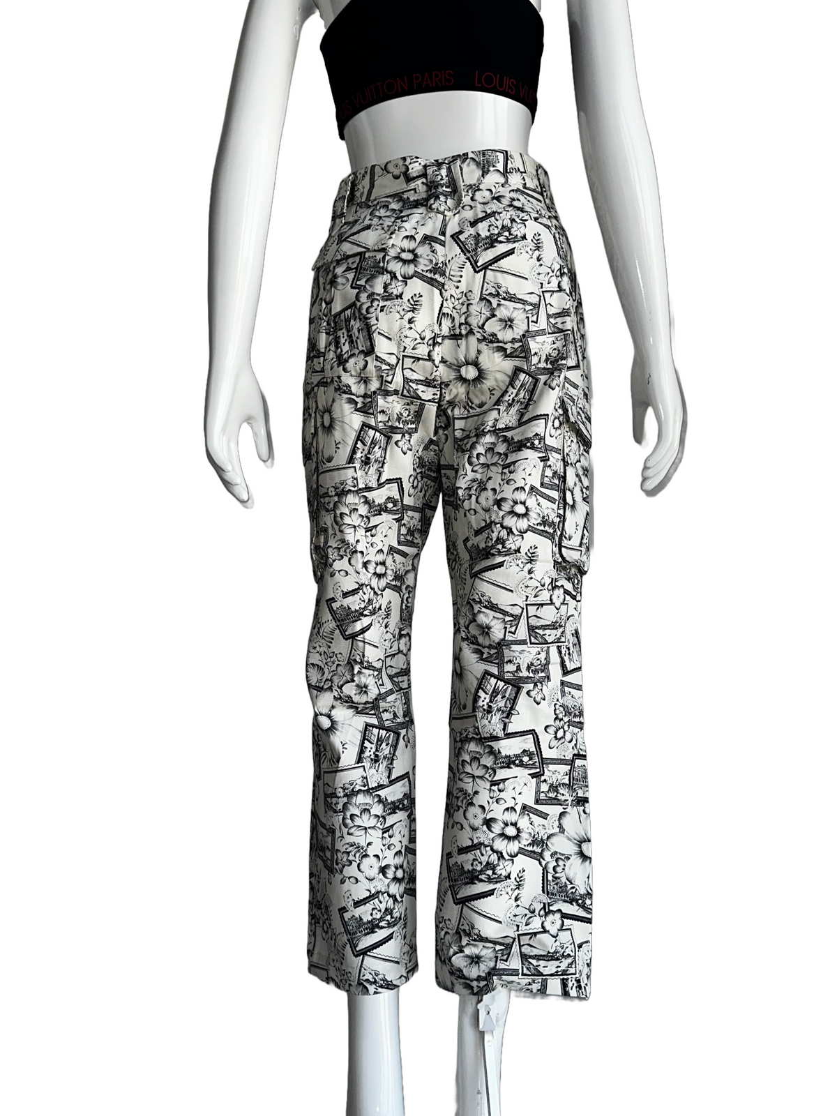 Tara Jarmon white pants with black and grey pattern - size 42