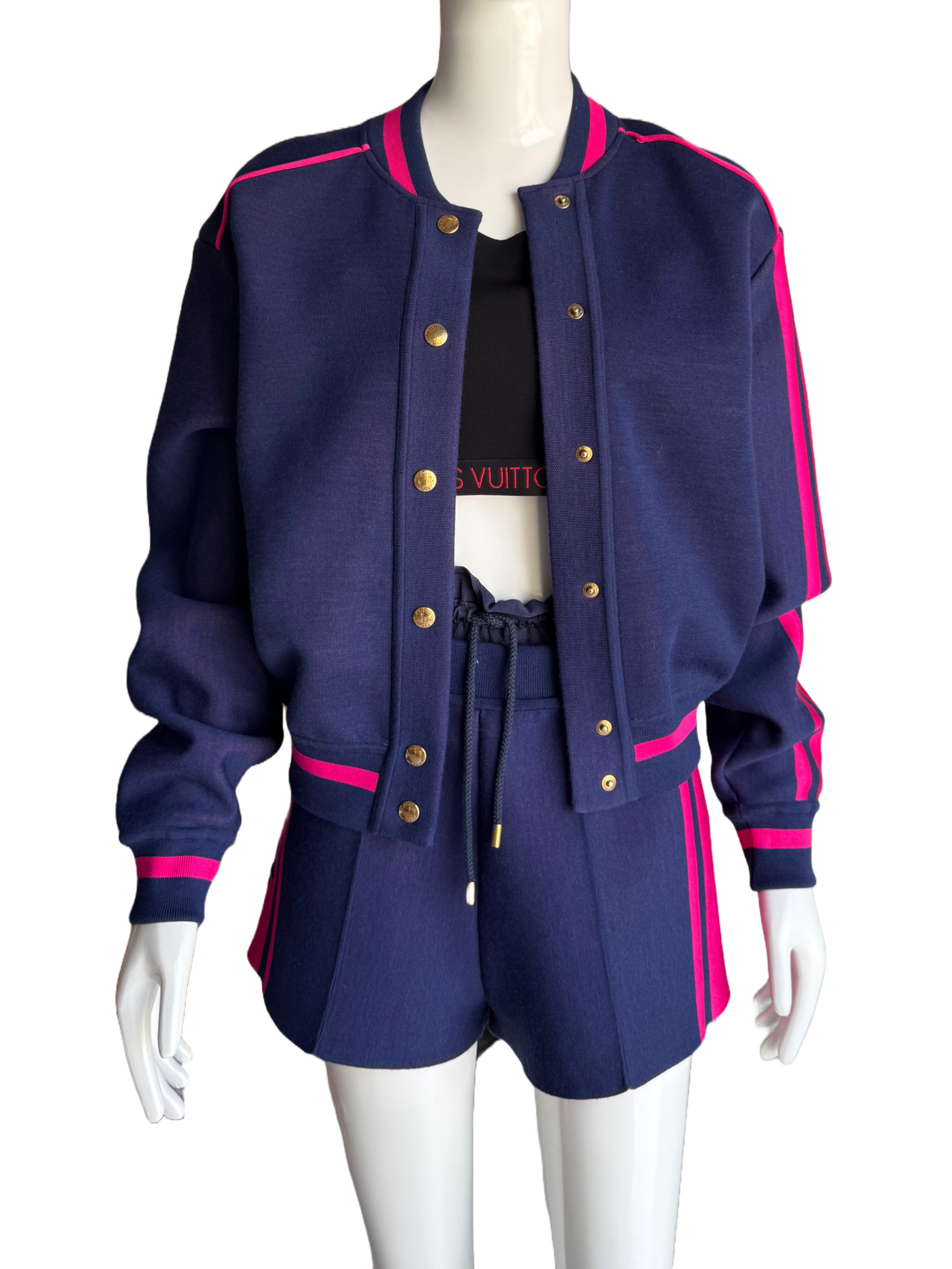 Louis Vuitton block knit bomber jacket - size 34