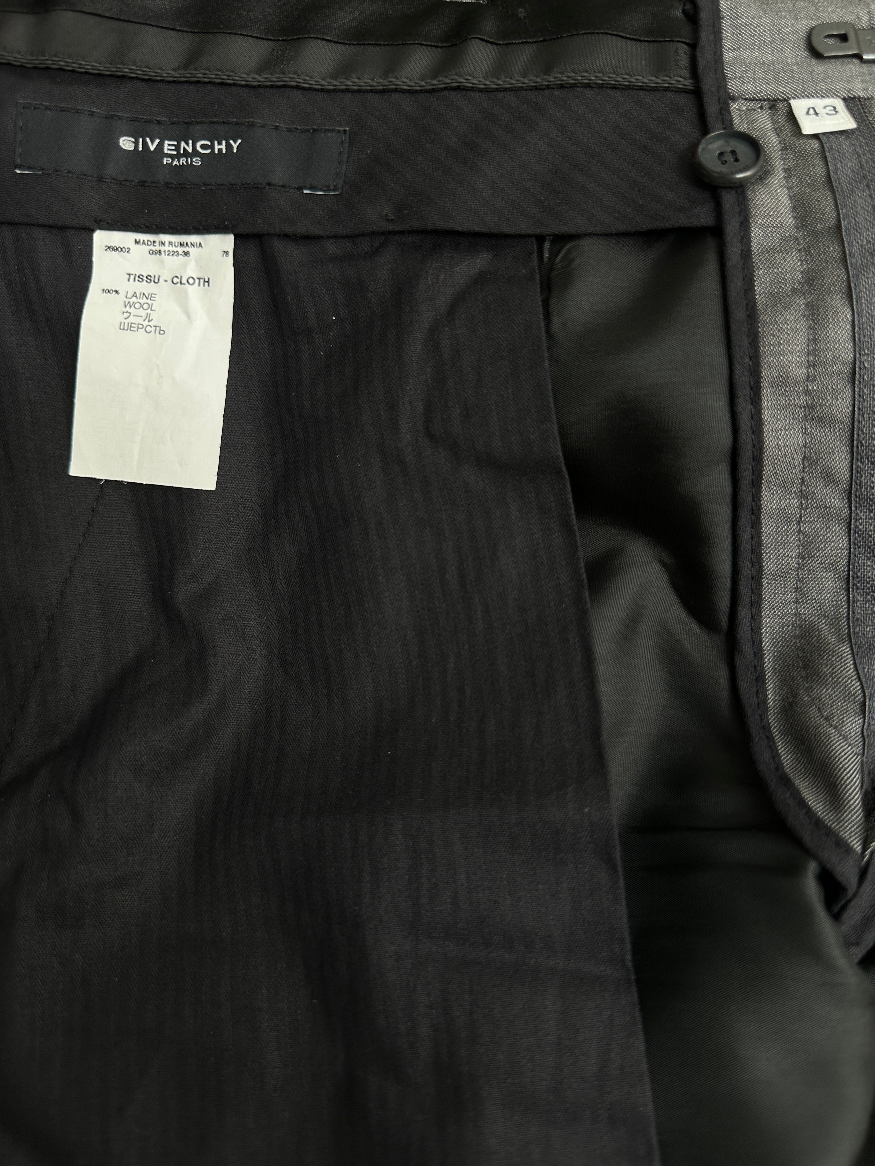 Givenchy grey wool tailored trousers - size 43