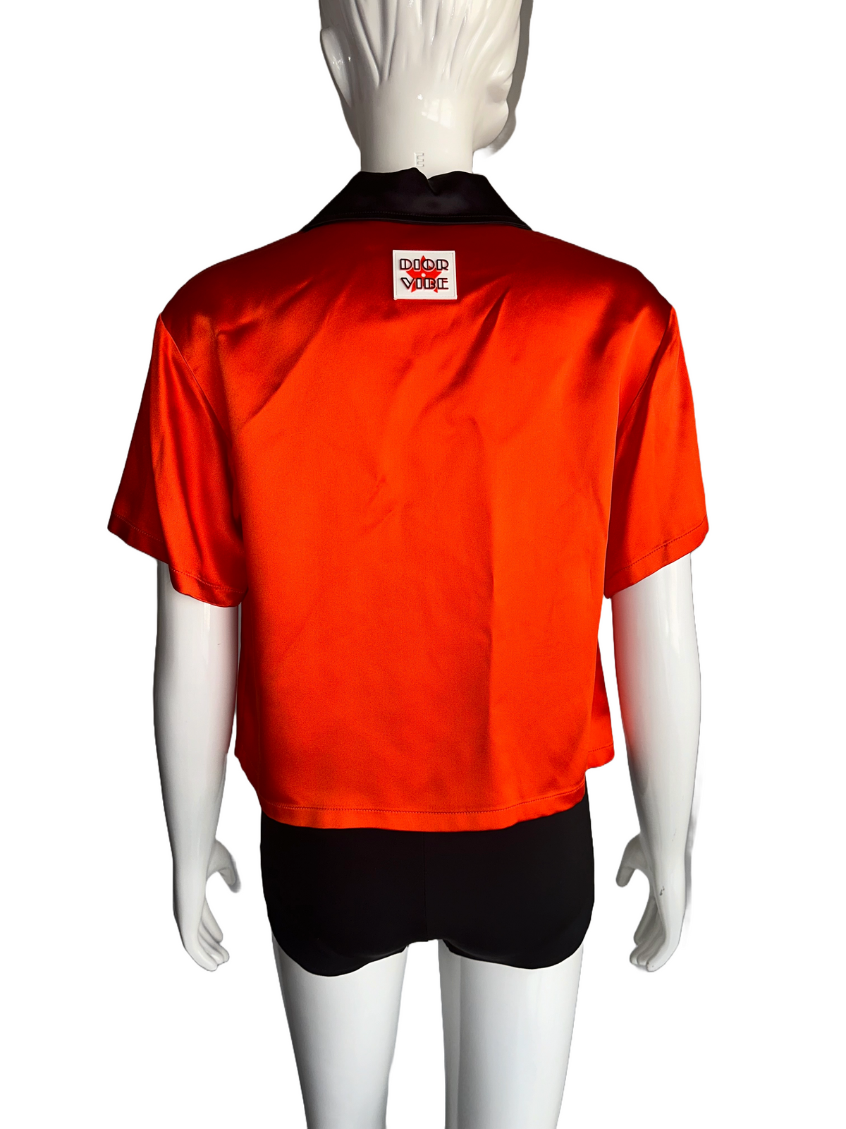 Dior orange shirt with black details - size 34