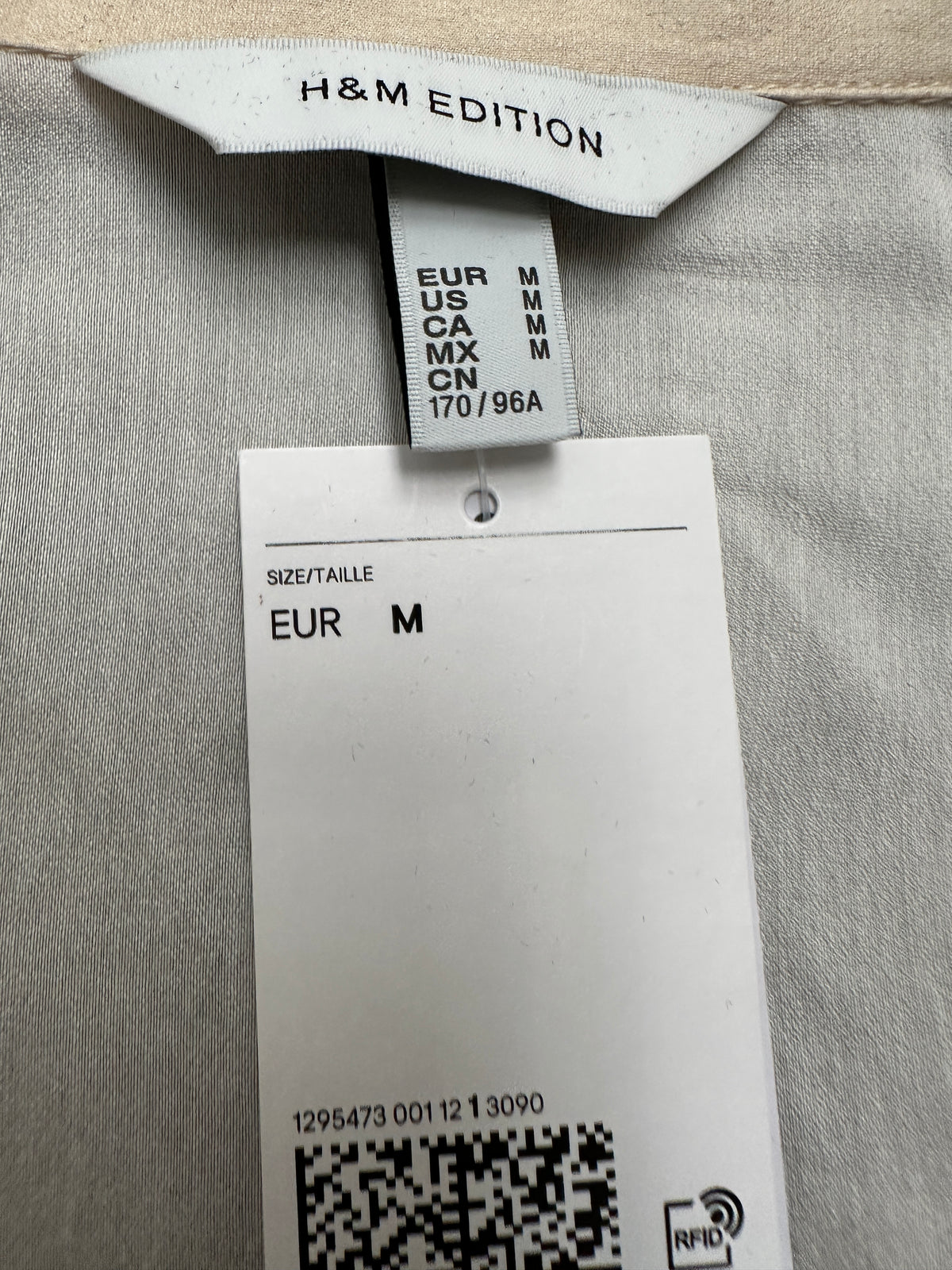 H&M Edition cream shirt with leaf pattern - size 38