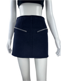 Louis Vuitton navy blue skirt with silver zipper - size 34