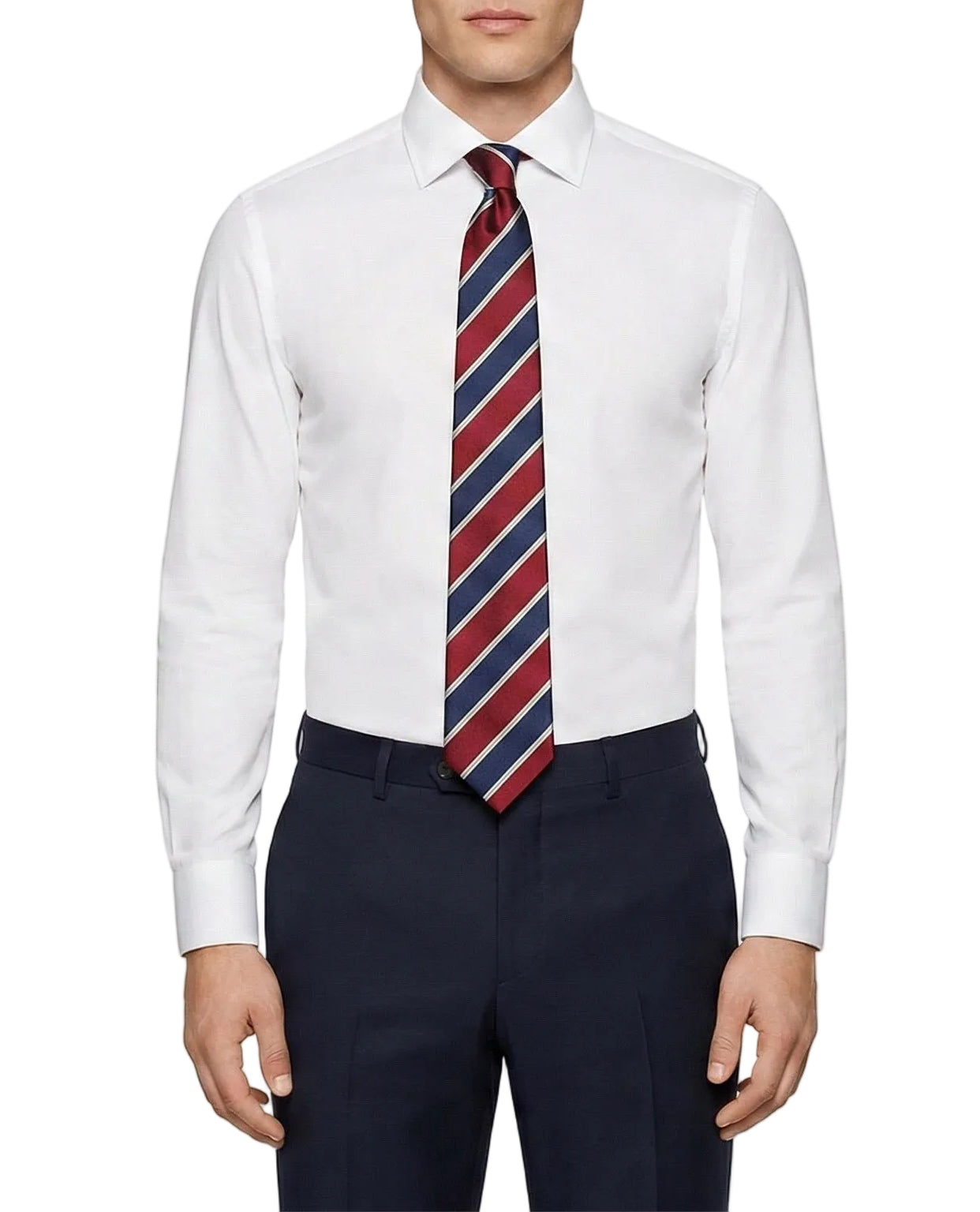 Dolce & Gabbana silk tie (navy with red & silver stripes)