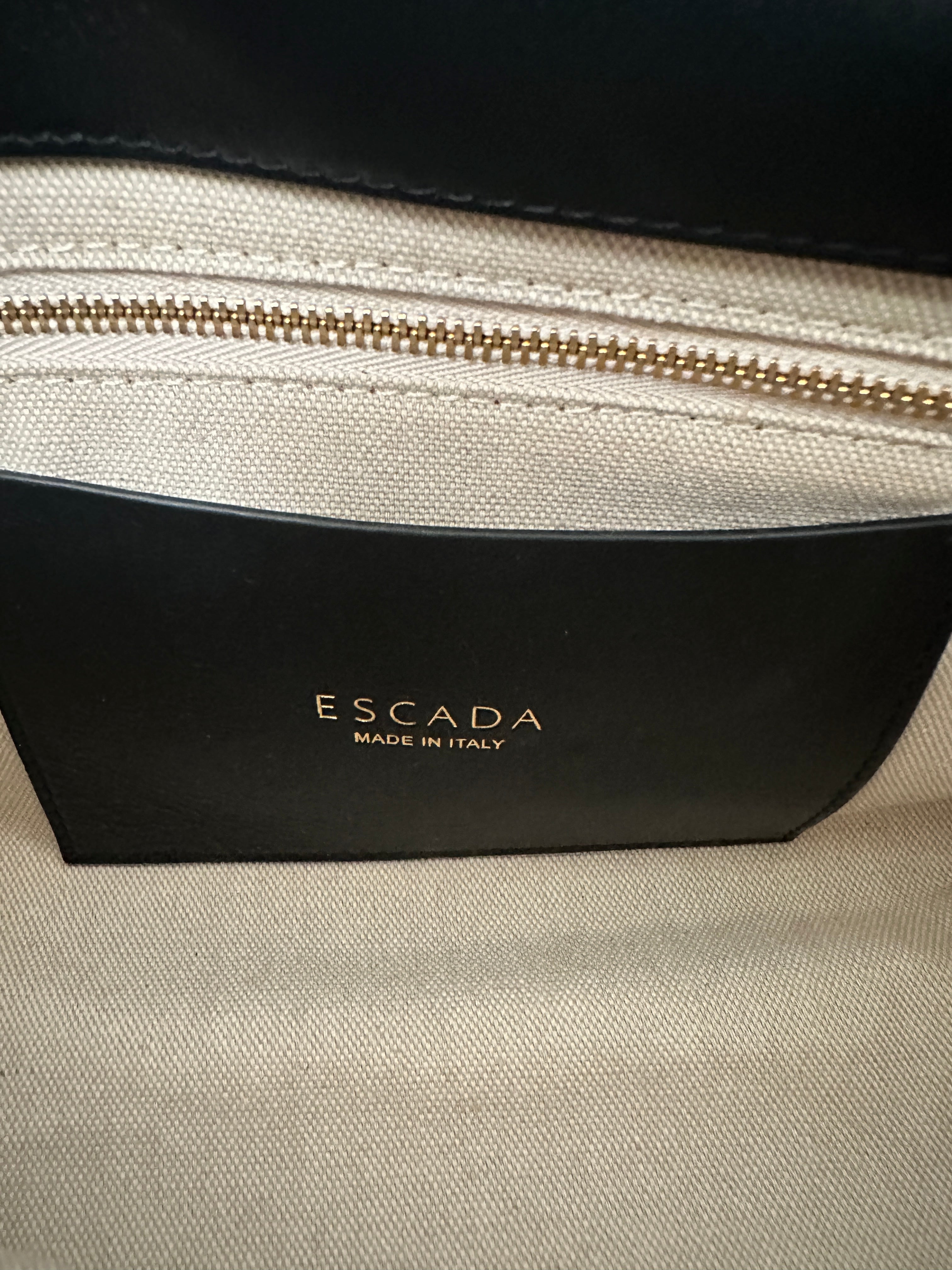 Escada quilted leather bag with multicolor crystals