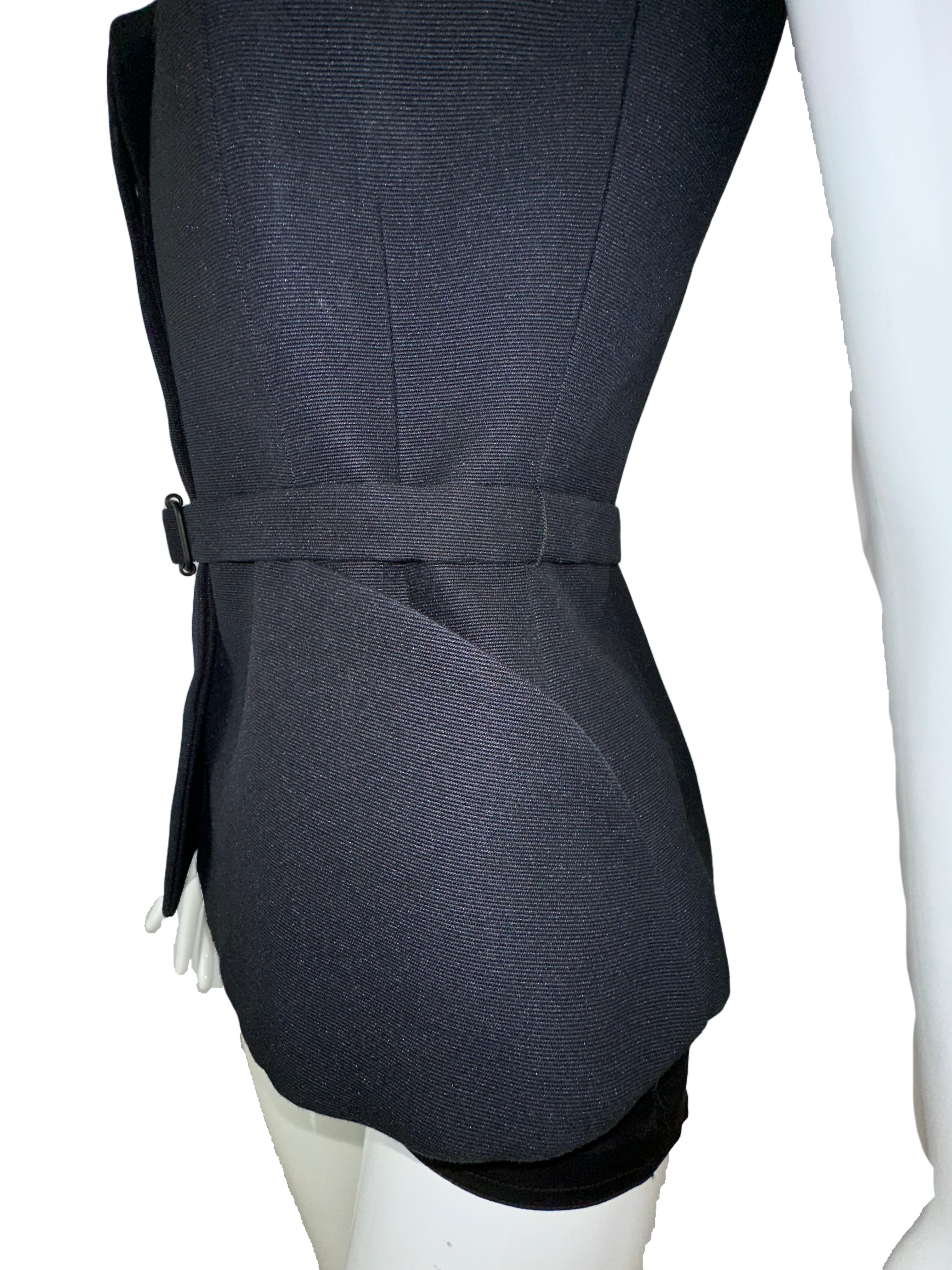 Christian Dior Bar vest jacket without sleeves 100% silk - size 34 FR