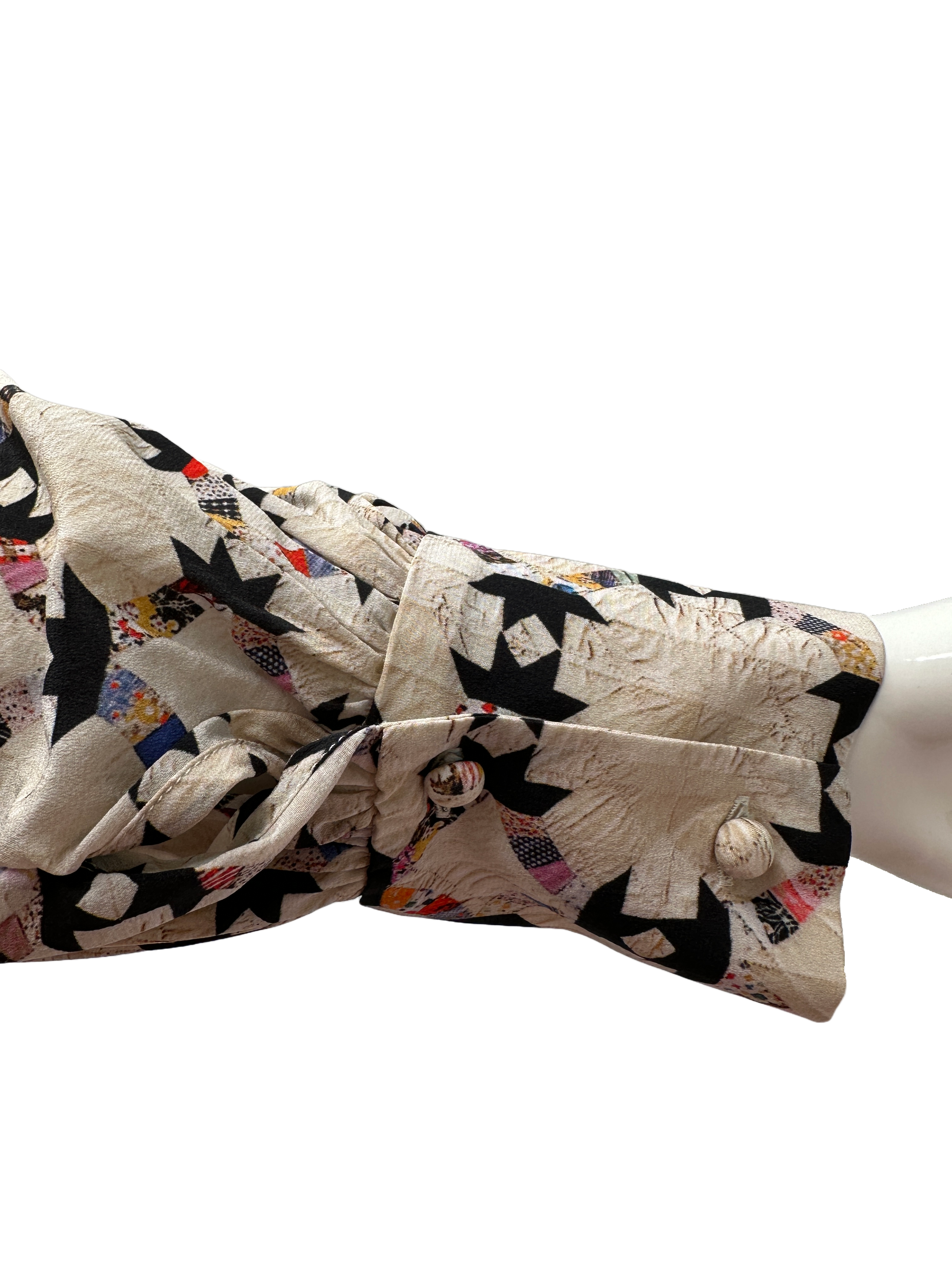 Isabel Marant cream blouse with multicolor pattern - size 38