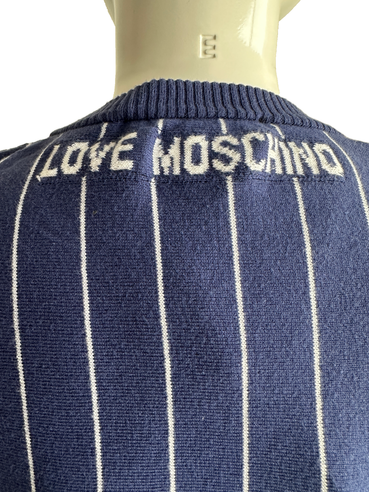 Love Moschino blue sweater with white stripes - size 36