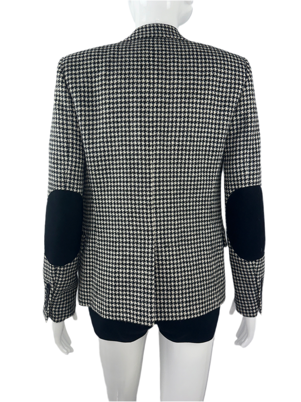 Saint Laurent houndstooth jacket with black elbows - size 36