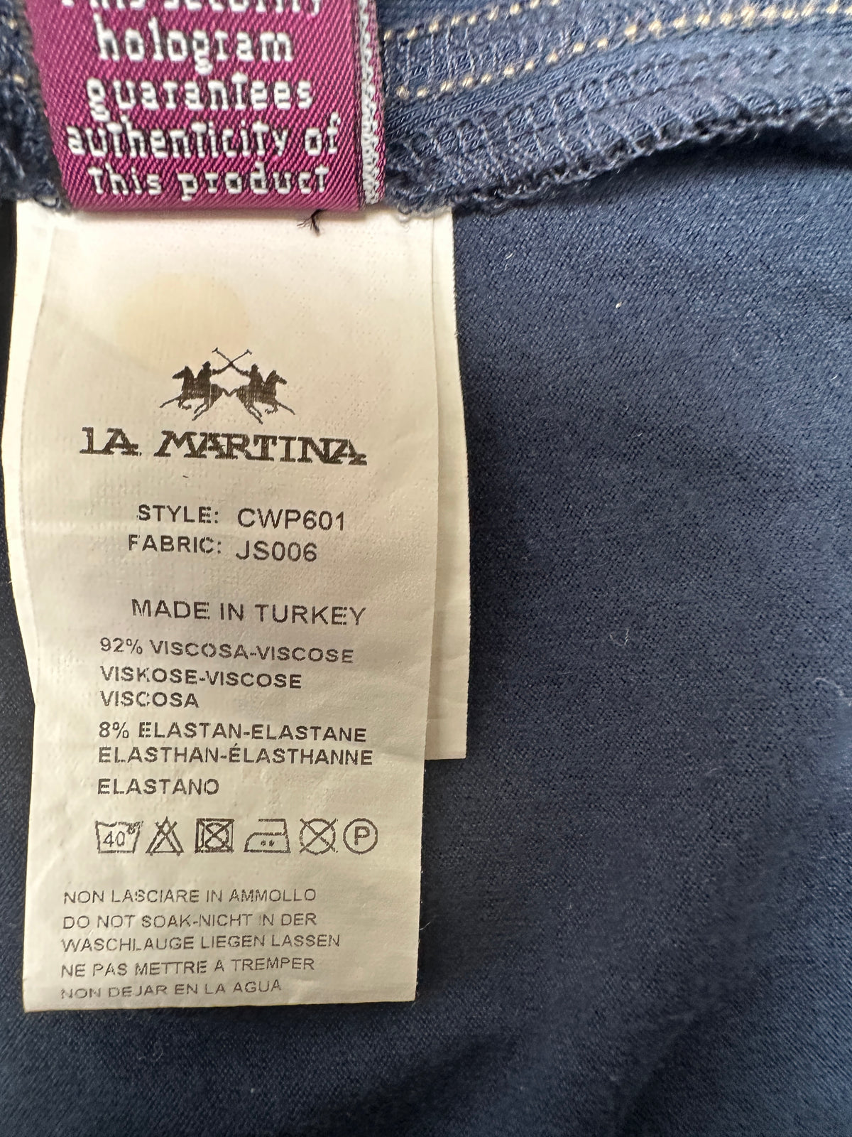 La Martina long sleeves polo top - size 36