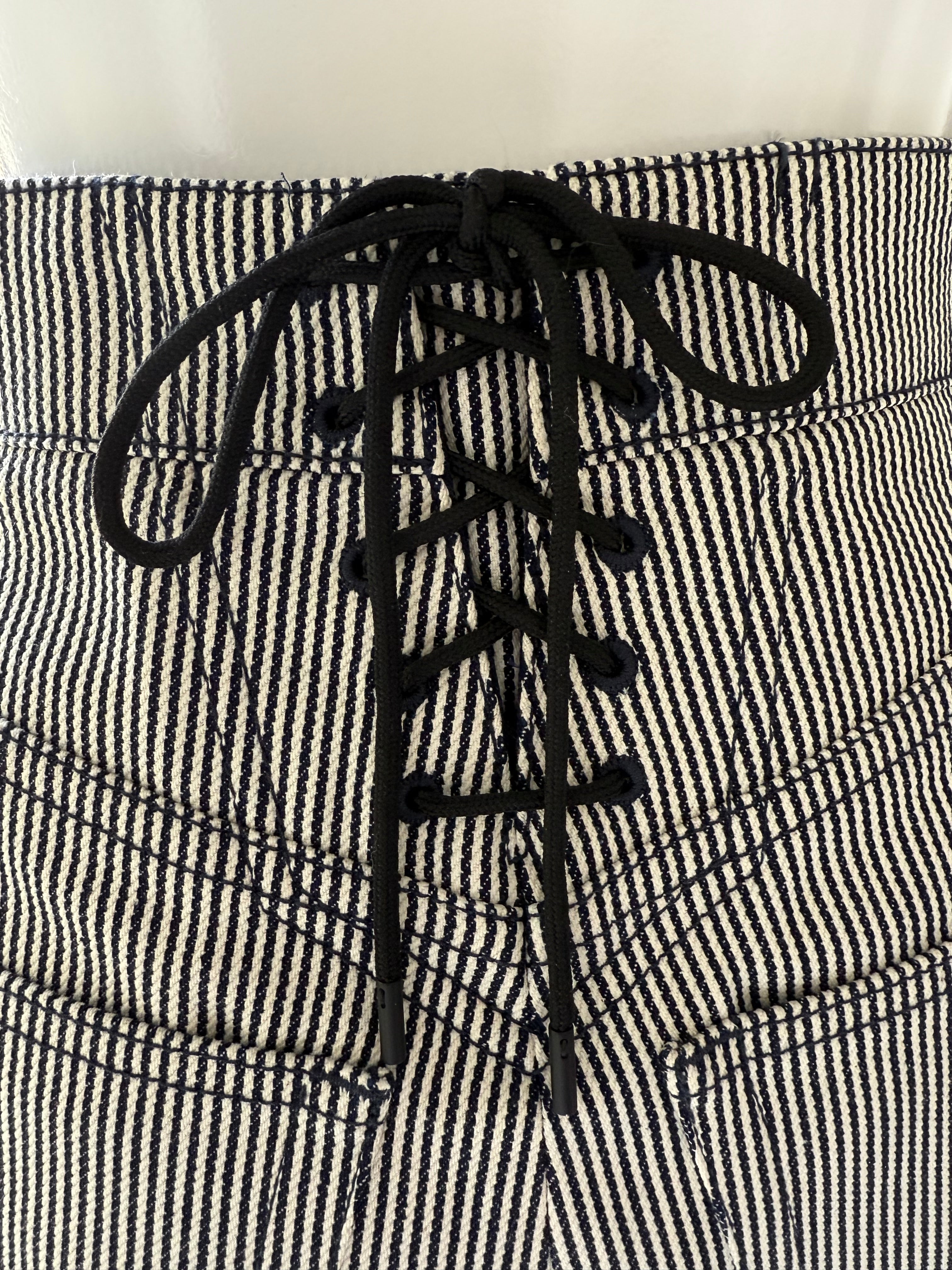 Dior black and white striped denim shorts - size 34