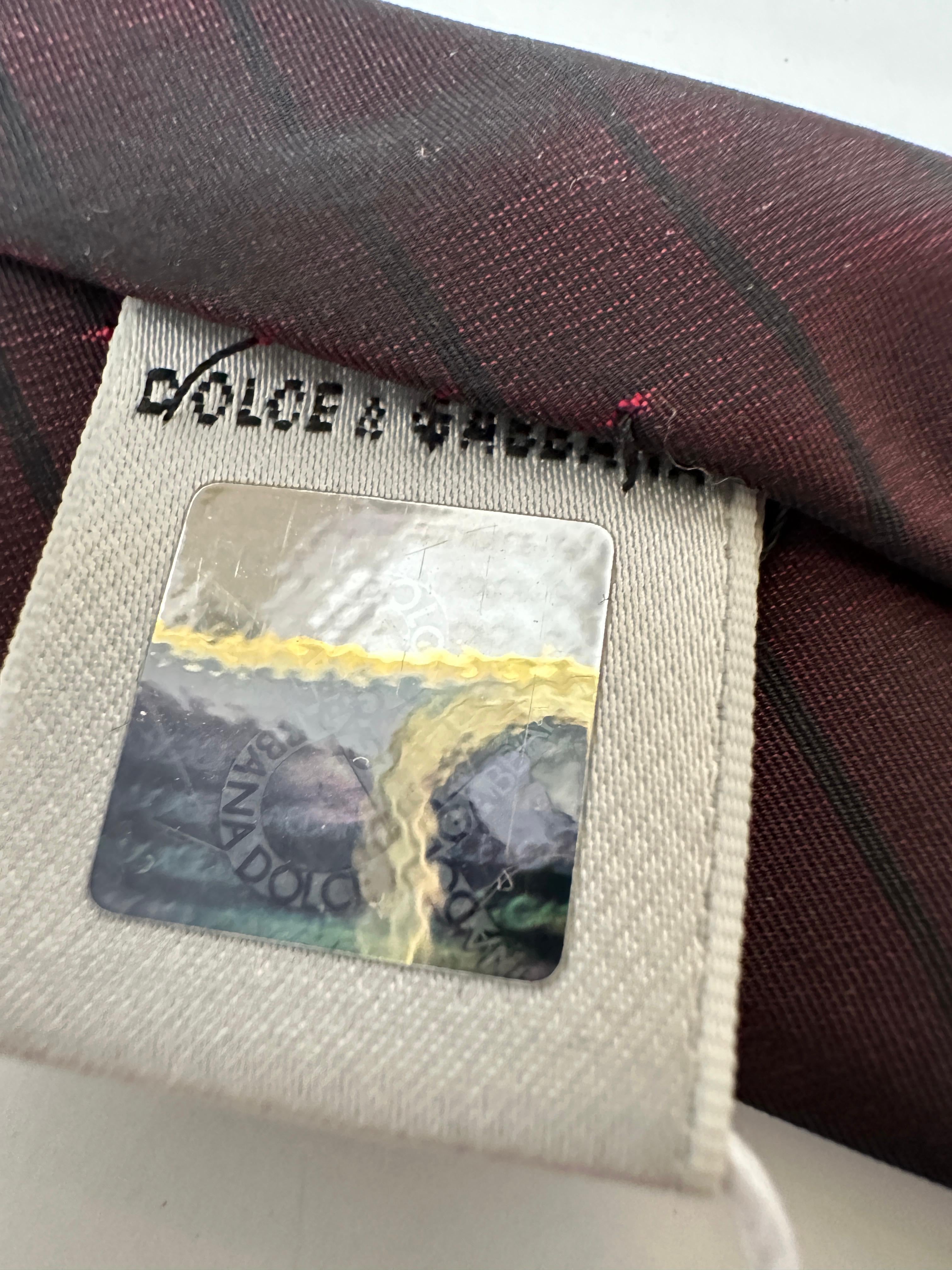 Dolce & Gabbana silk tie (deep burgundy with subtle stripe)