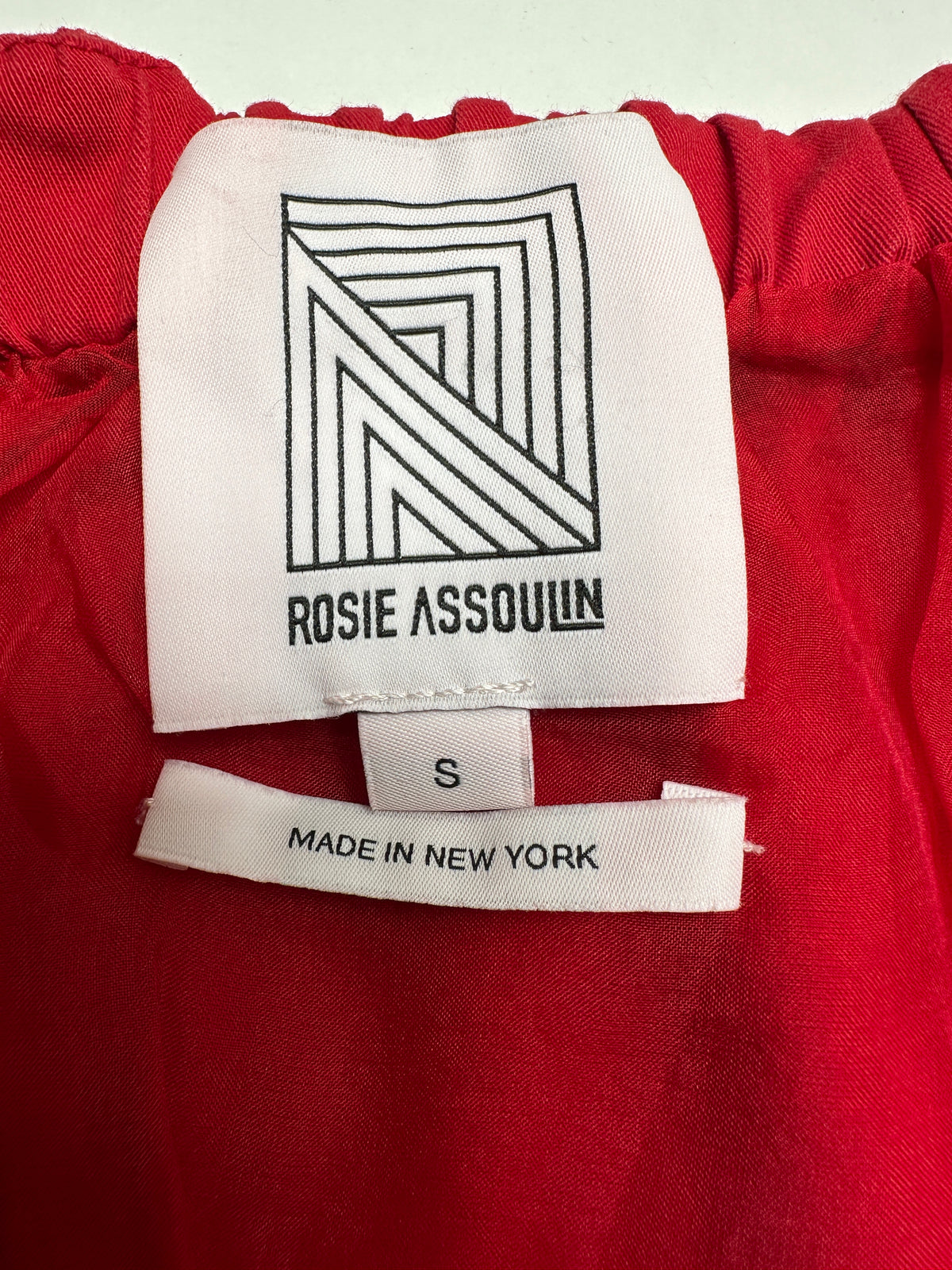 Rosie Assoulin red top with puffed sleeves - size 36
