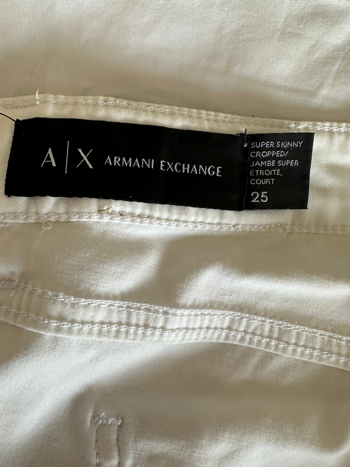 Armani Exchange white pants super skinny cropped - size 25