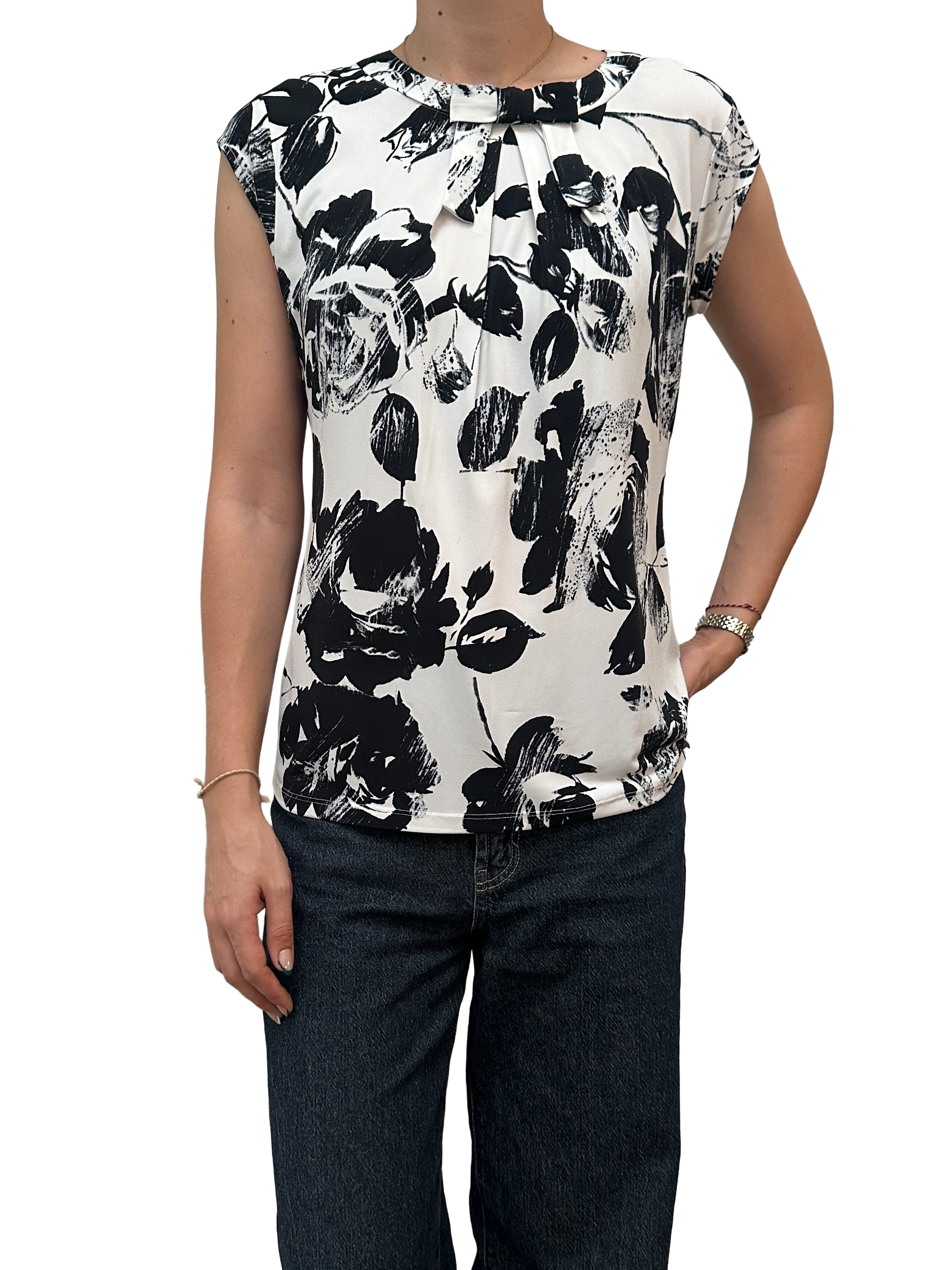 Karl Lagerfeld bow neck blouse top - size 36