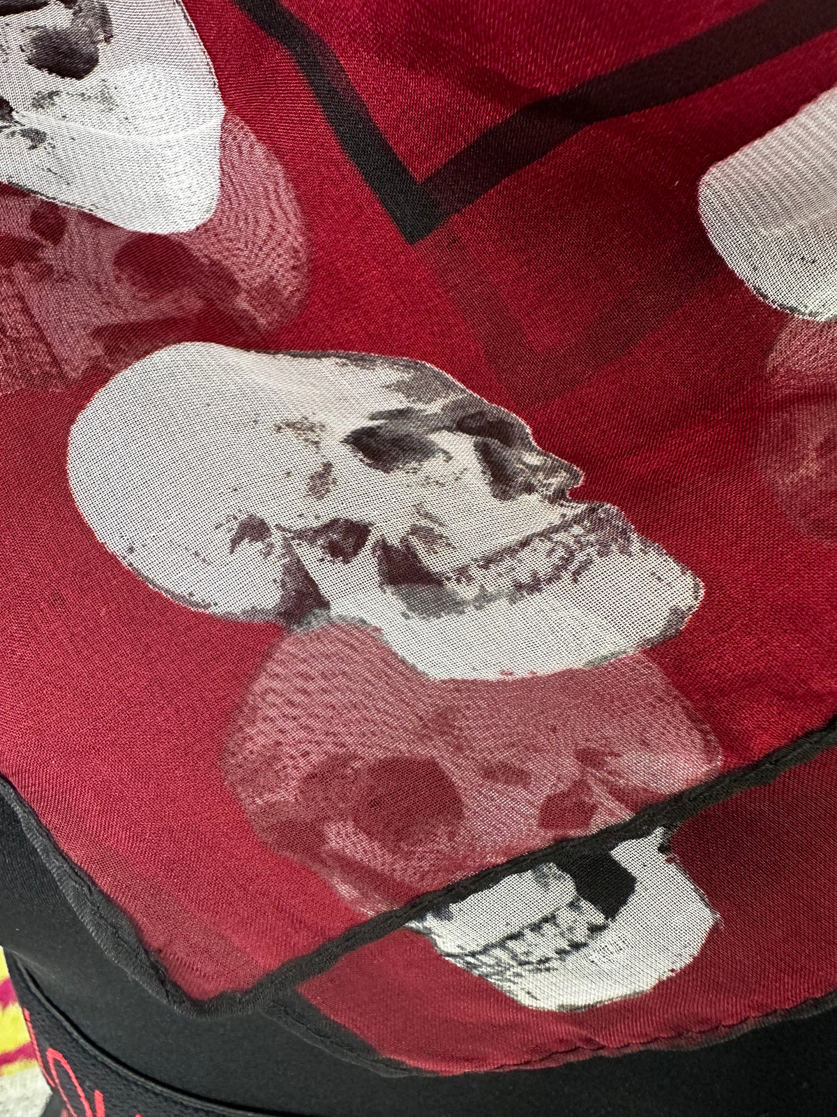 The Kooples burgundy skull scarf