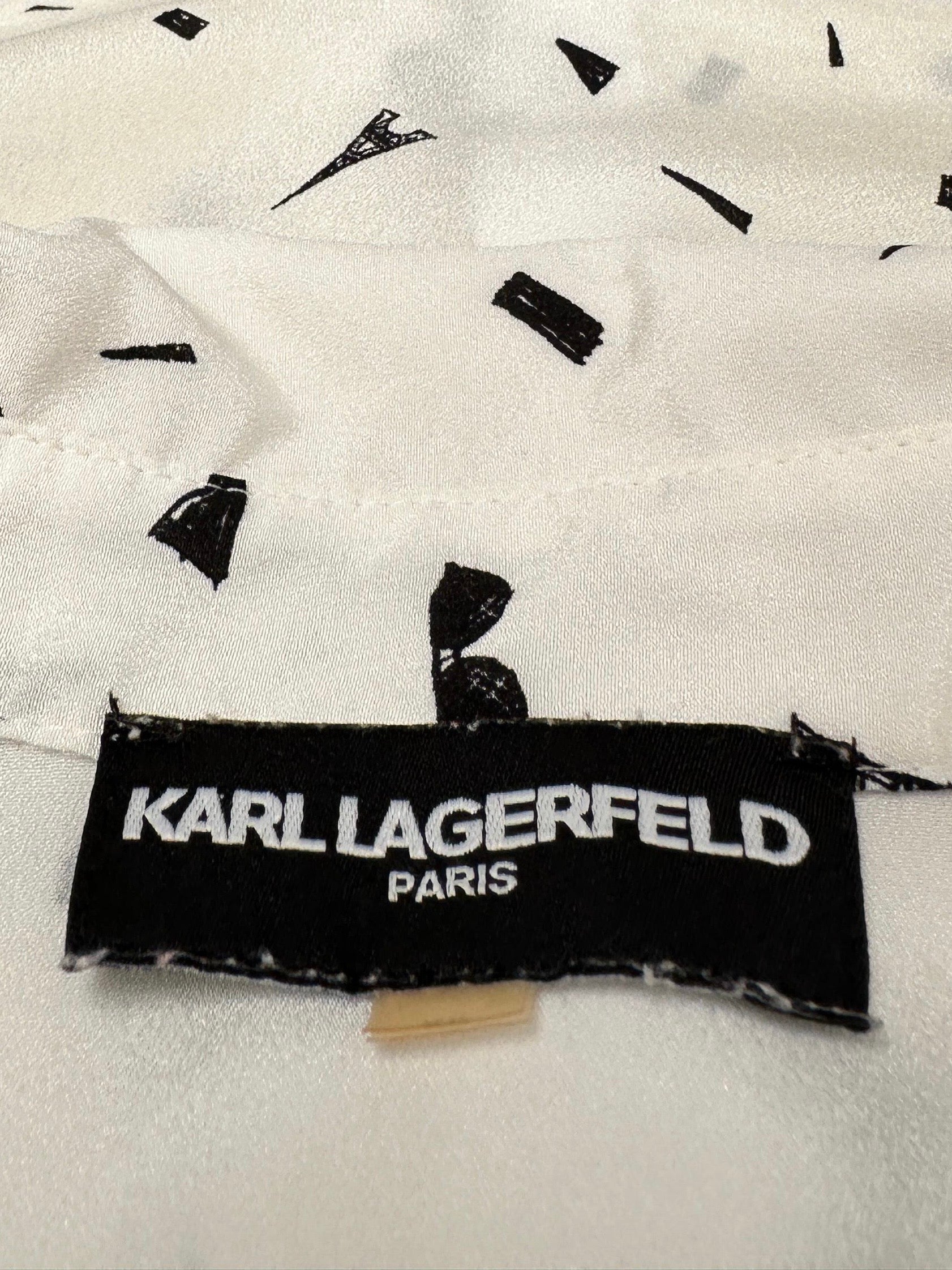 Karl Lagerfeld white and black Paris pattern shirt - size 36