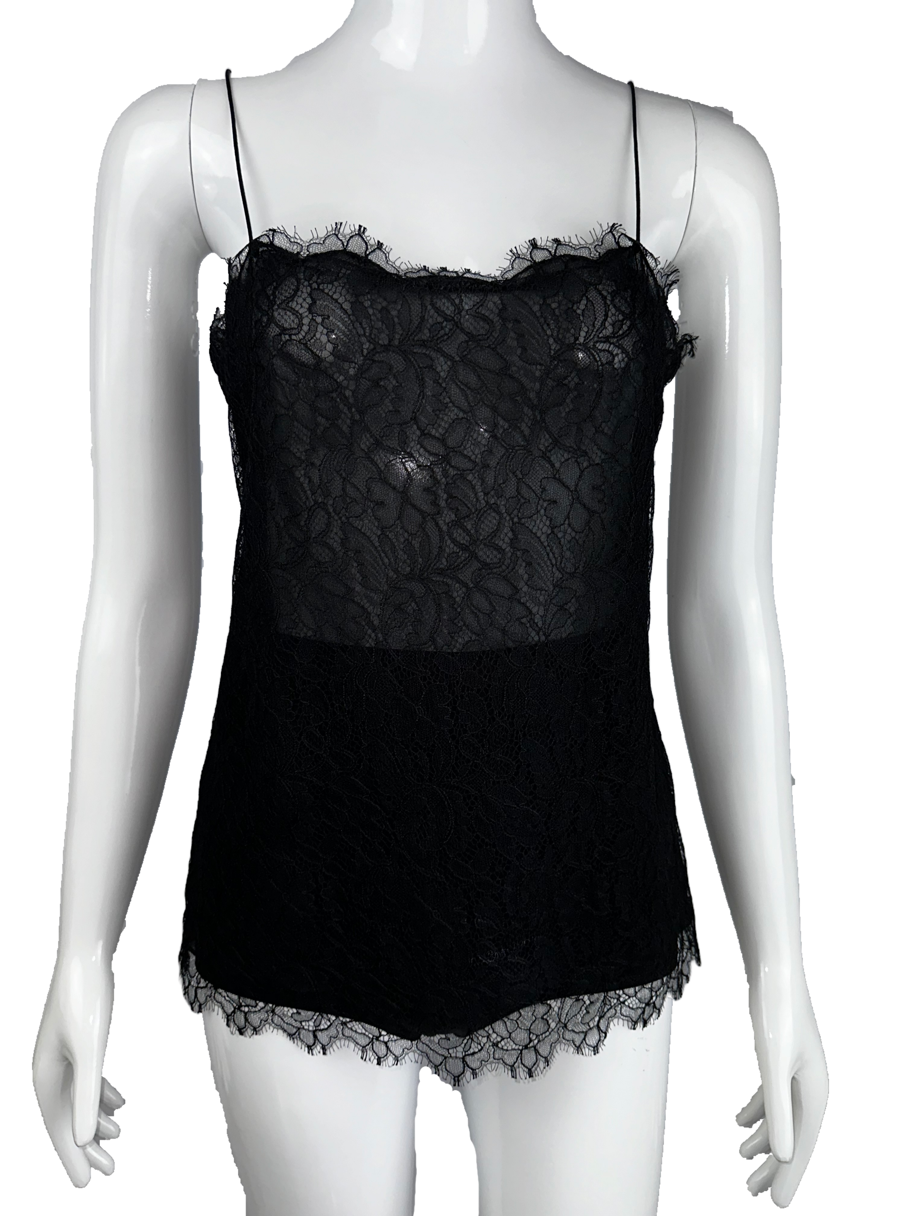 Chanel black lace tee shirt - size 34