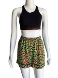 Dior green leopard and multicolor shorts - size 36